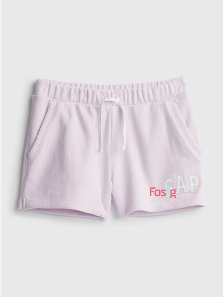  [19-32kg] Quần Short Da Cá Bé Gái GP - Tím GP Viền Xám 