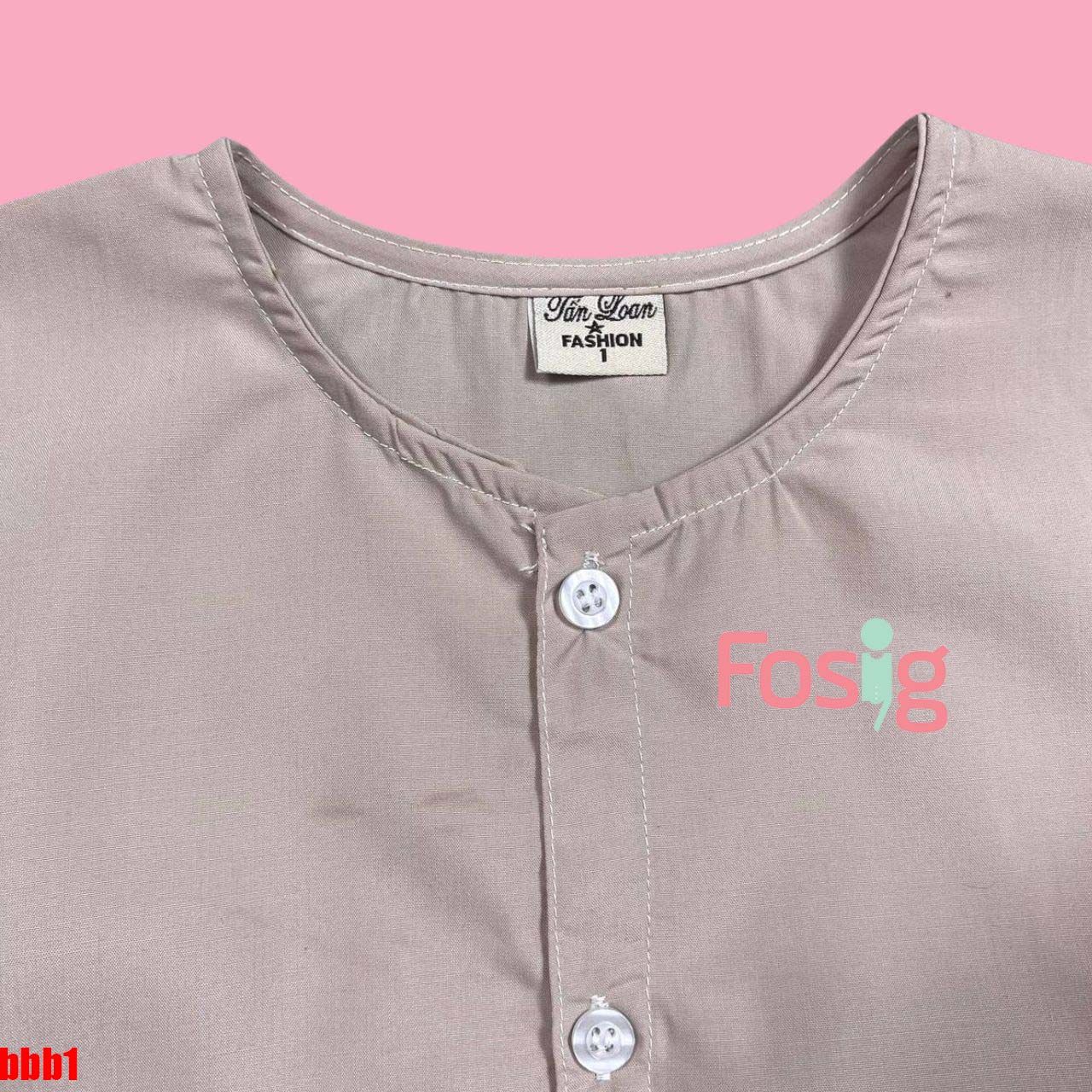 9-30kg Đồ bộ bà ba form chuẩn truyền thống cho bé- Kem caro BBB1