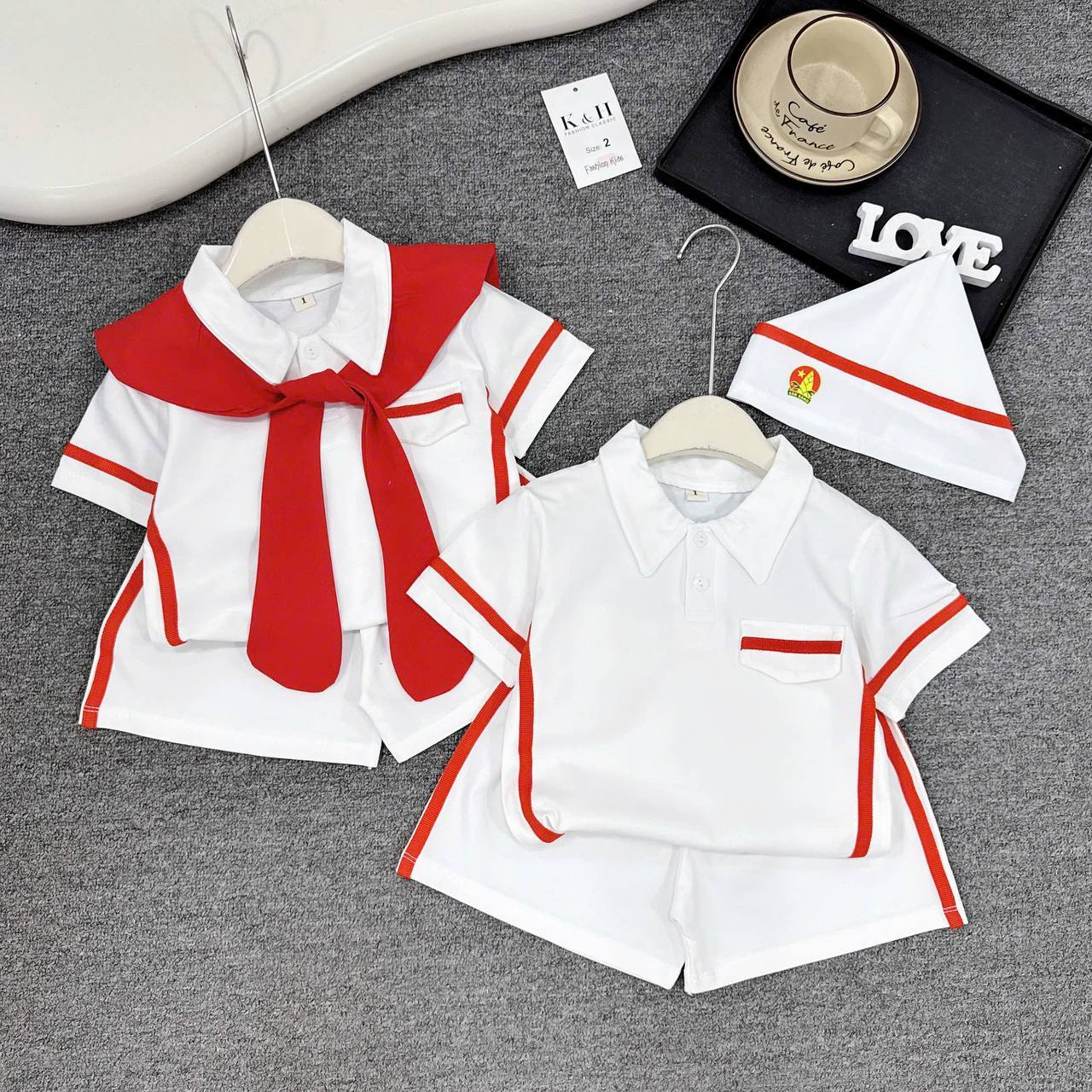 10-24kg Set Bộ 4 món măng non đáng yêu - Set gồm choàng, áo, quần, nón siêu xinh