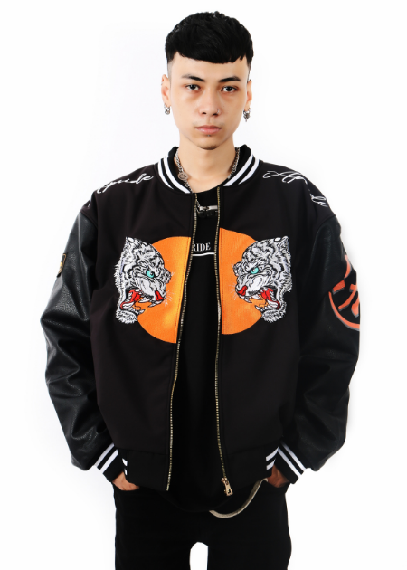 Apride Tiger School Varsity Jackets - Tripple Black