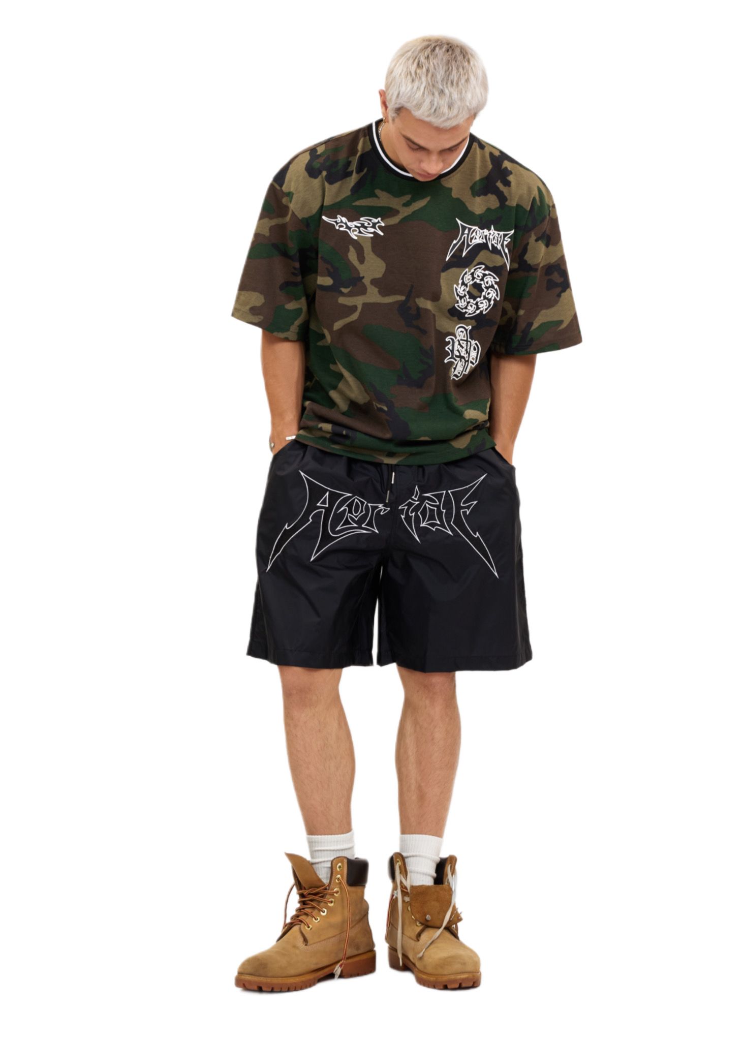 Spiky punk camo tee