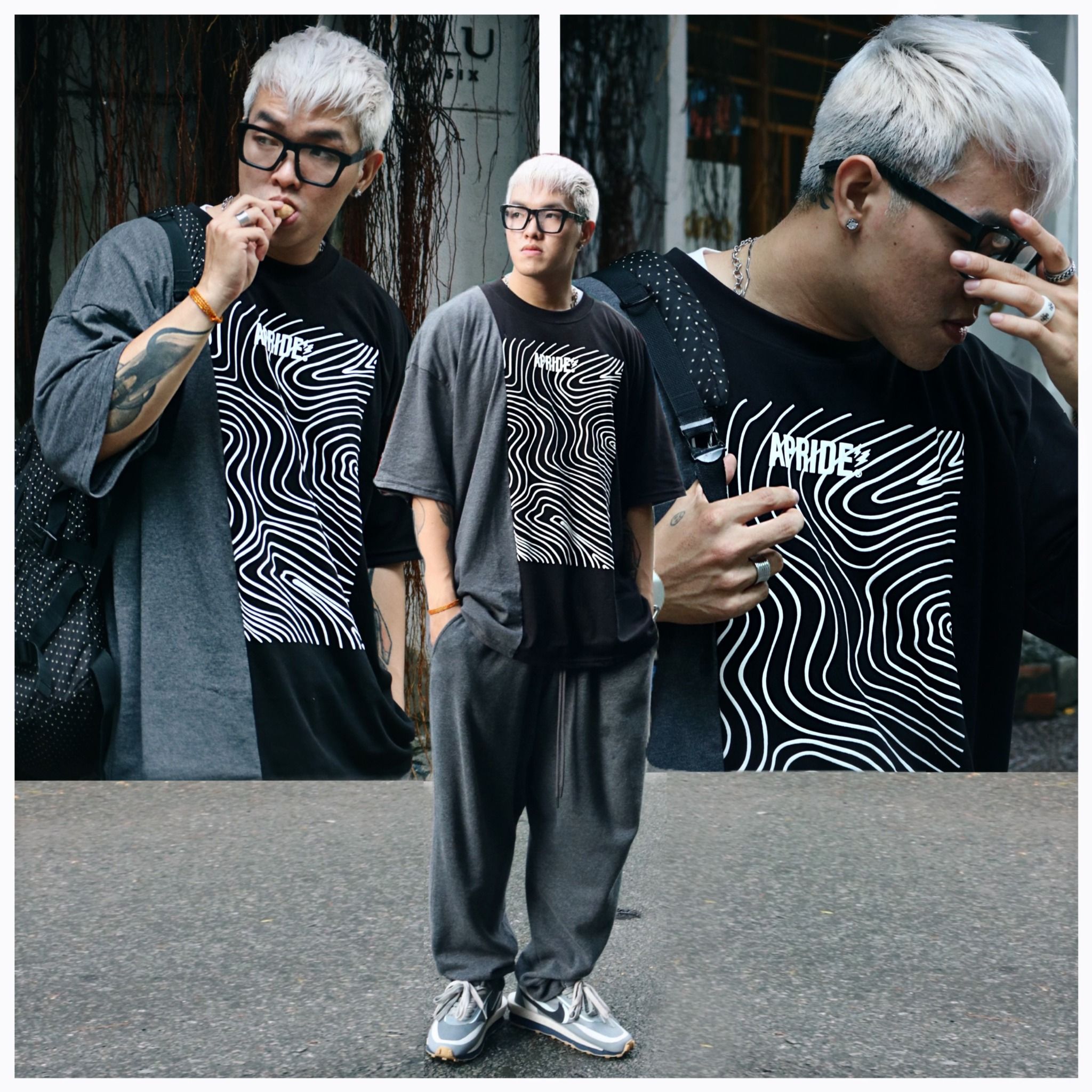 Apride Patch Tee - Black & Grey