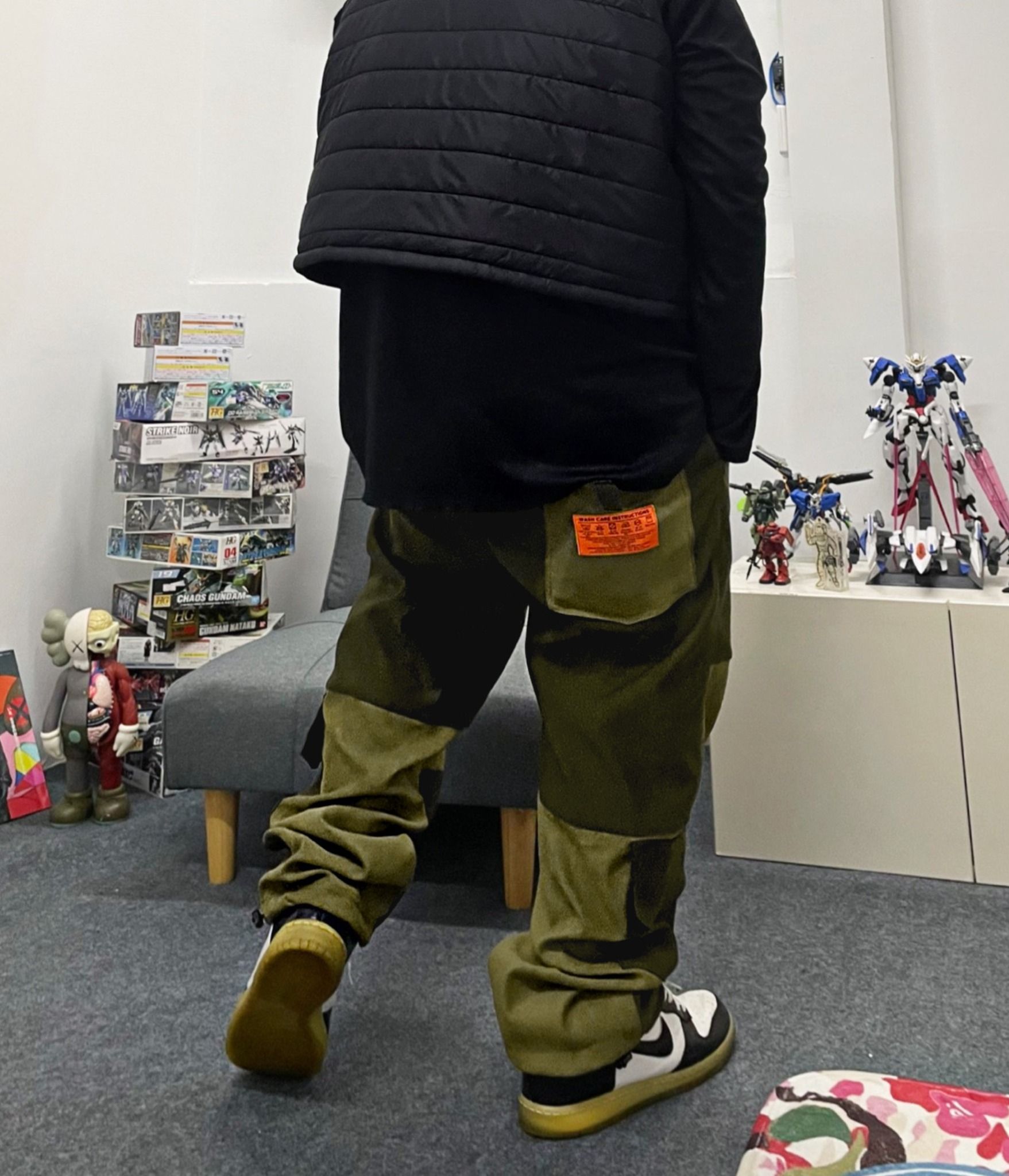 Apride Olive Suede Cargo Pants