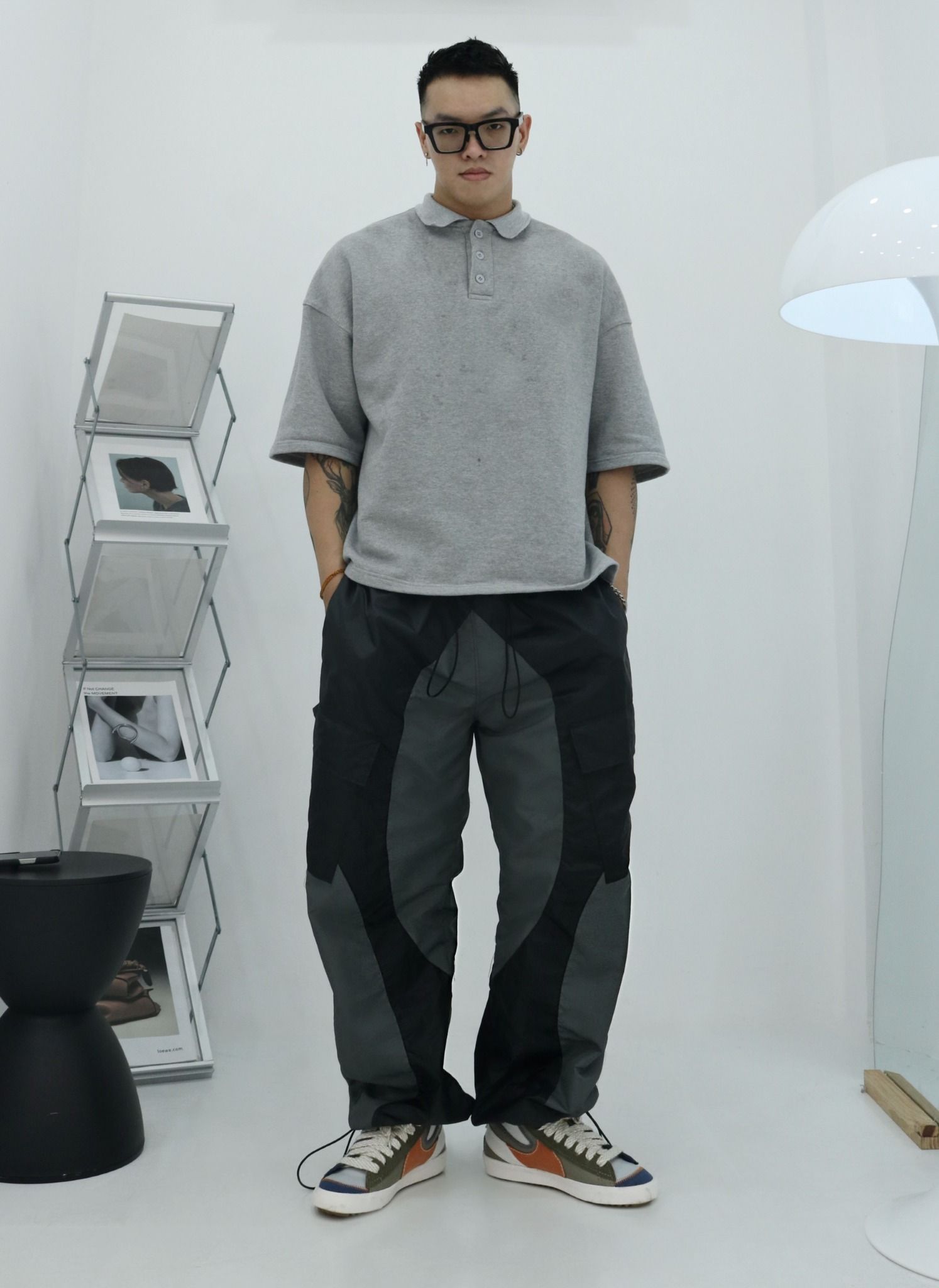 Apride Parachute Patching Pants Black - Grey
