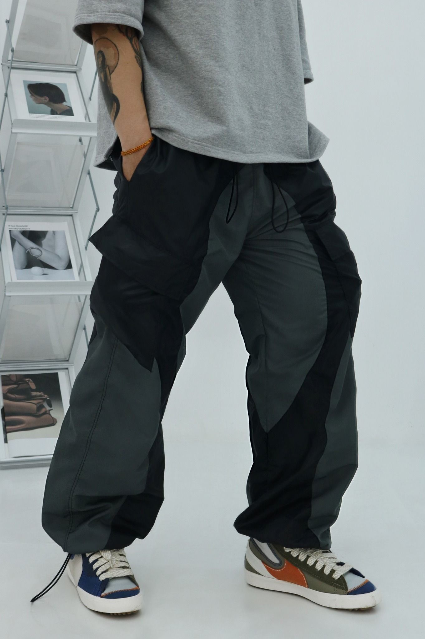 Apride Parachute Patching Pants Black - Grey