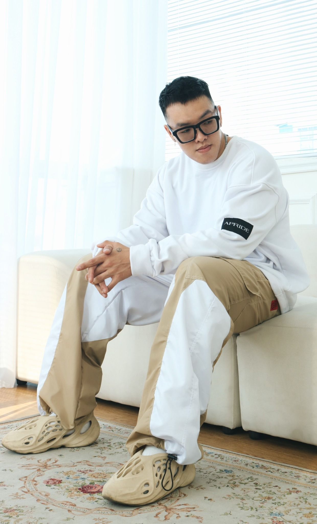 Apride Parachute Patching Pants Black and BEGIE