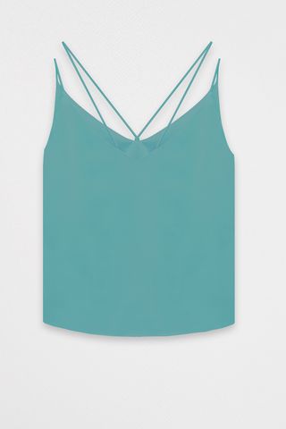 Sleeveless/camisole tops casual style lụa xanh ngọc