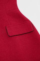 Đầm sleeveless text đỏ đô lé túi