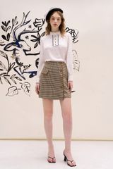 Mini skirts casual style tuytsy houndstooth nâu