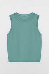 Sleeveless sweaters casual style len dệt xanh