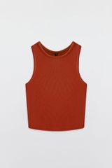 Áo Tanktop crop thun tăm cam