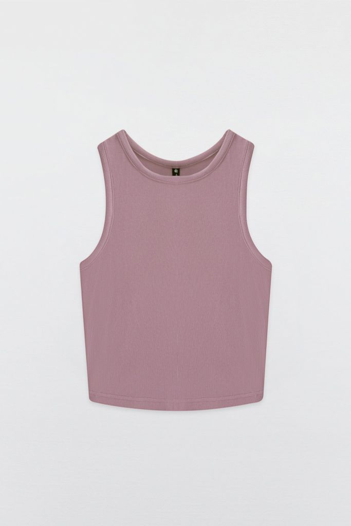 Áo Tanktop crop thun tăm tím khói