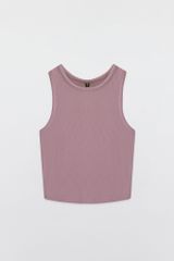 Áo Tanktop crop thun tăm tím khói