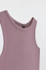 Áo Tanktop crop thun tăm tím khói