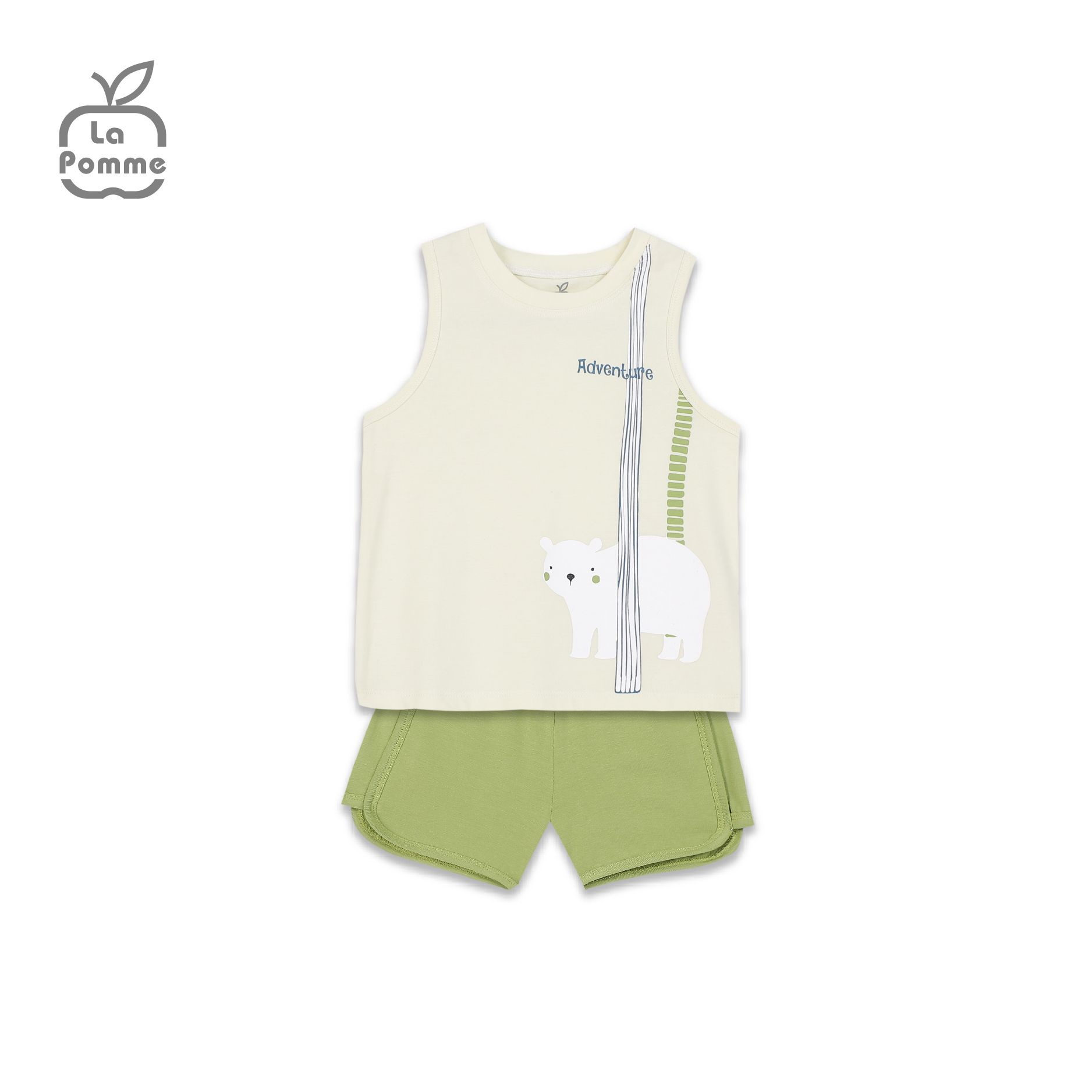 Bộ ba lỗ La Pomme Gấu trắng Bắc cực - Xanh