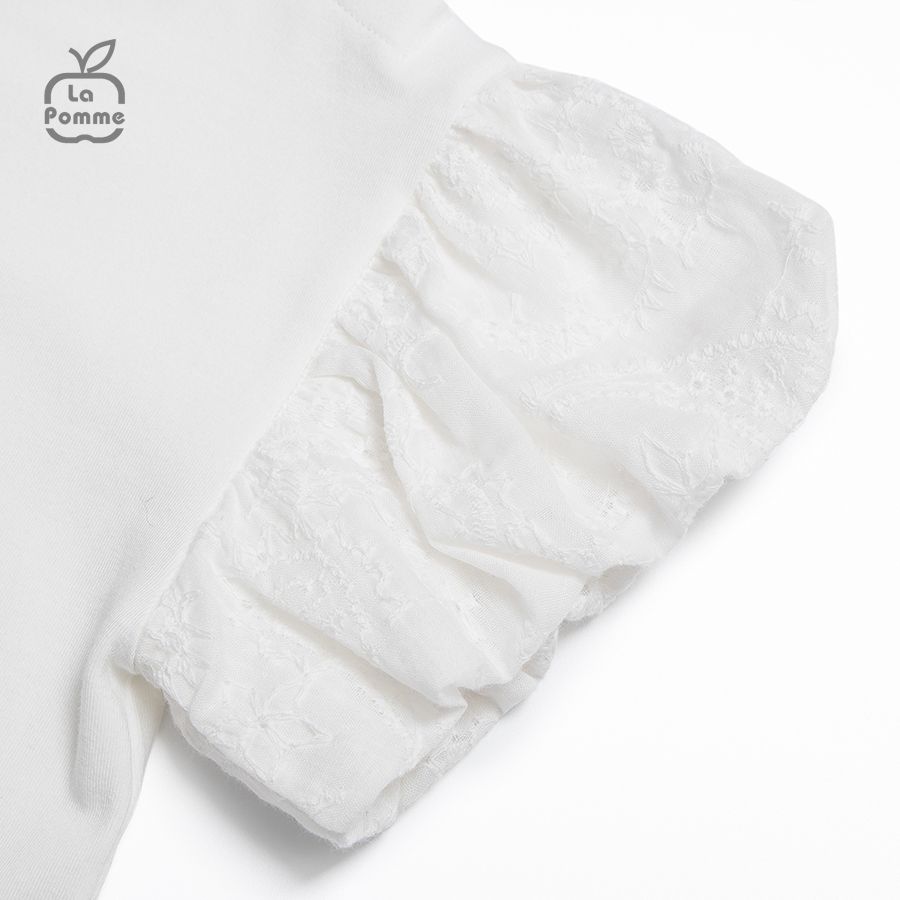 Bộ cộc tay La Pomme Shining Smile - Trắng