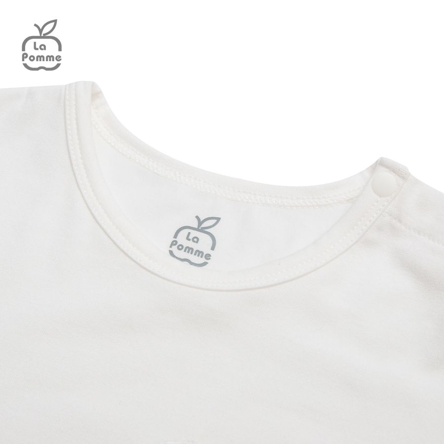 Bộ cộc tay La Pomme túi bèo - Trắng