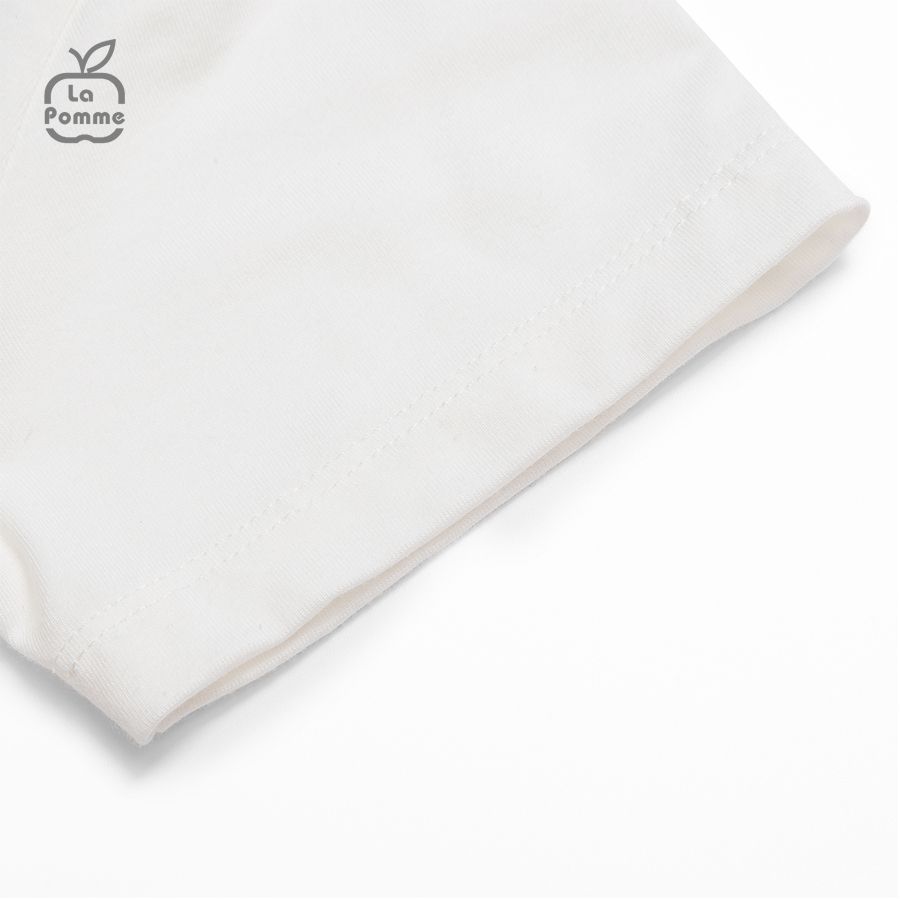 Bộ cộc tay La Pomme túi bèo - Trắng
