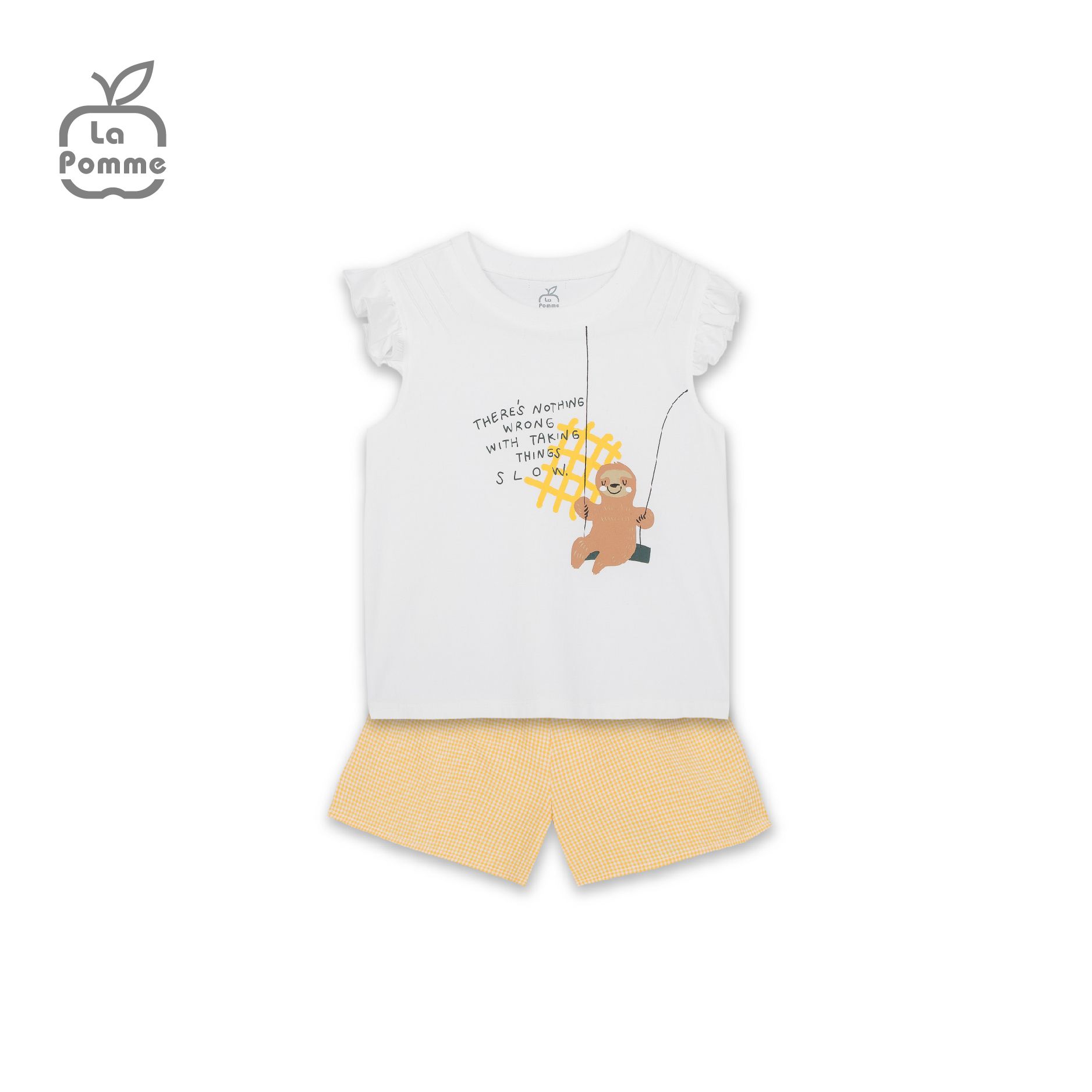 Bộ cộc tay La Pomme Caro vui nhộn - Xanh biển