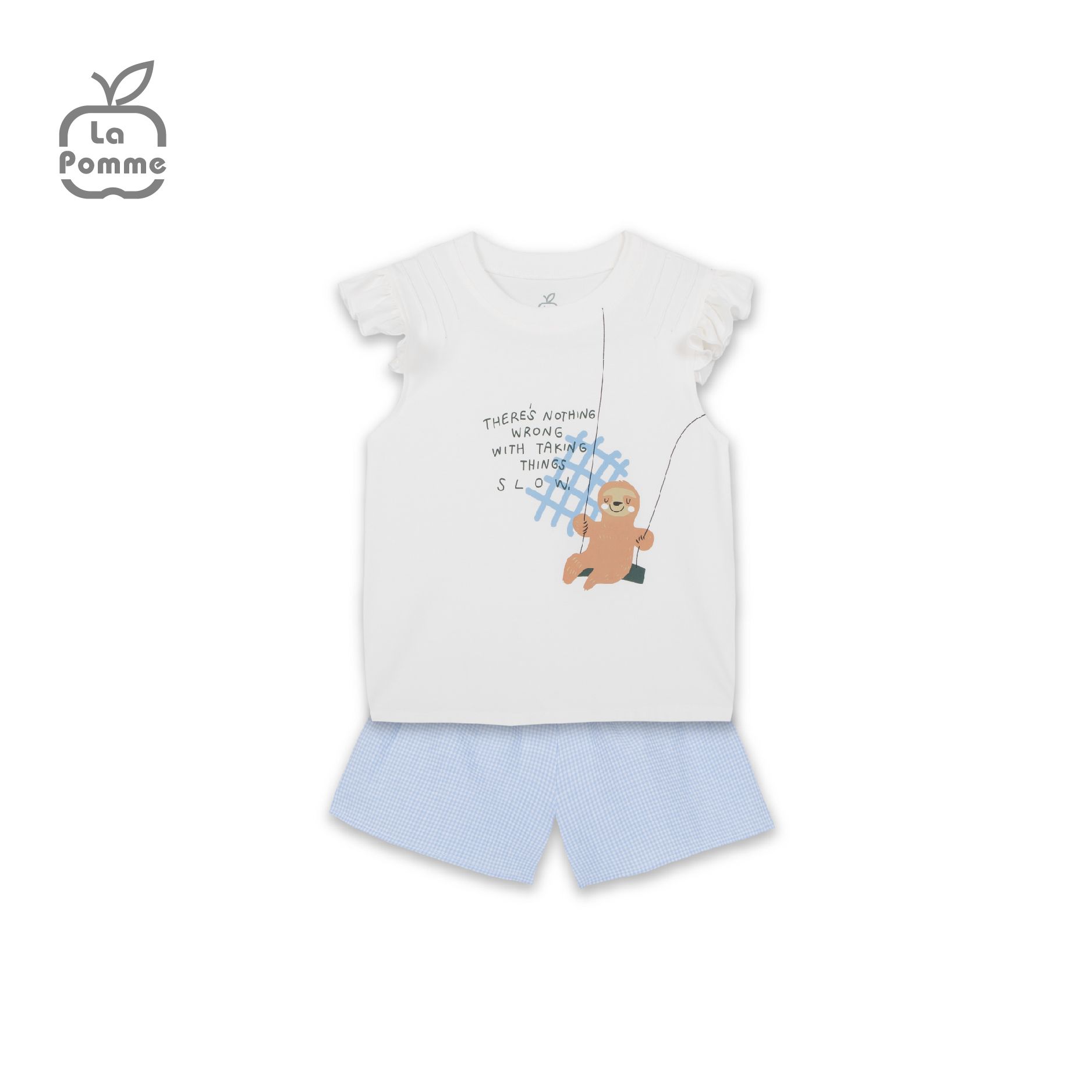 Bộ cộc tay La Pomme Caro vui nhộn - Xanh lá