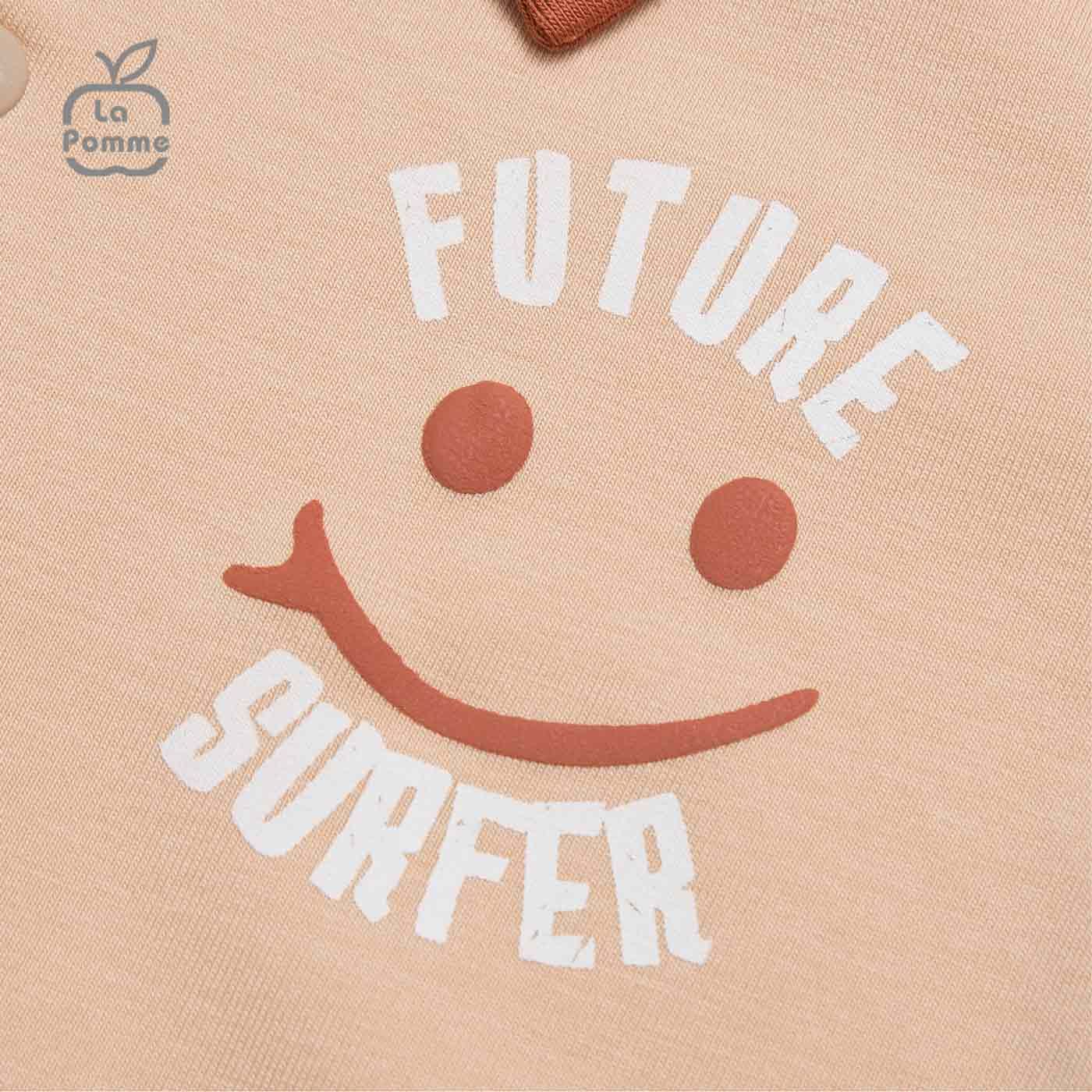 Bộ cộc tay La Pomme Smiling Polo - Be
