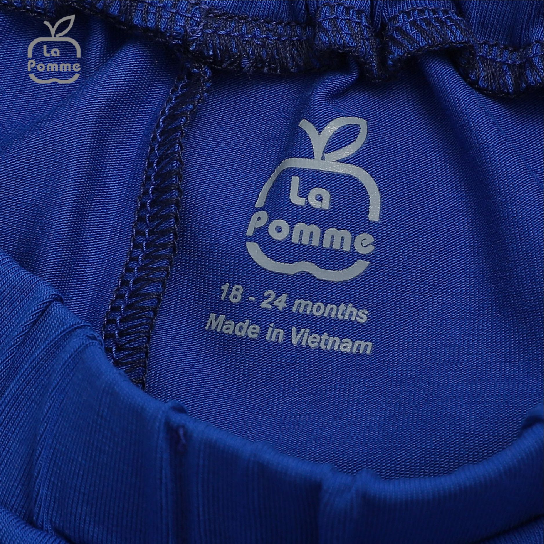 Bộ cộc tay La Pomme Nét vẽ tinh nghịch - Xanh