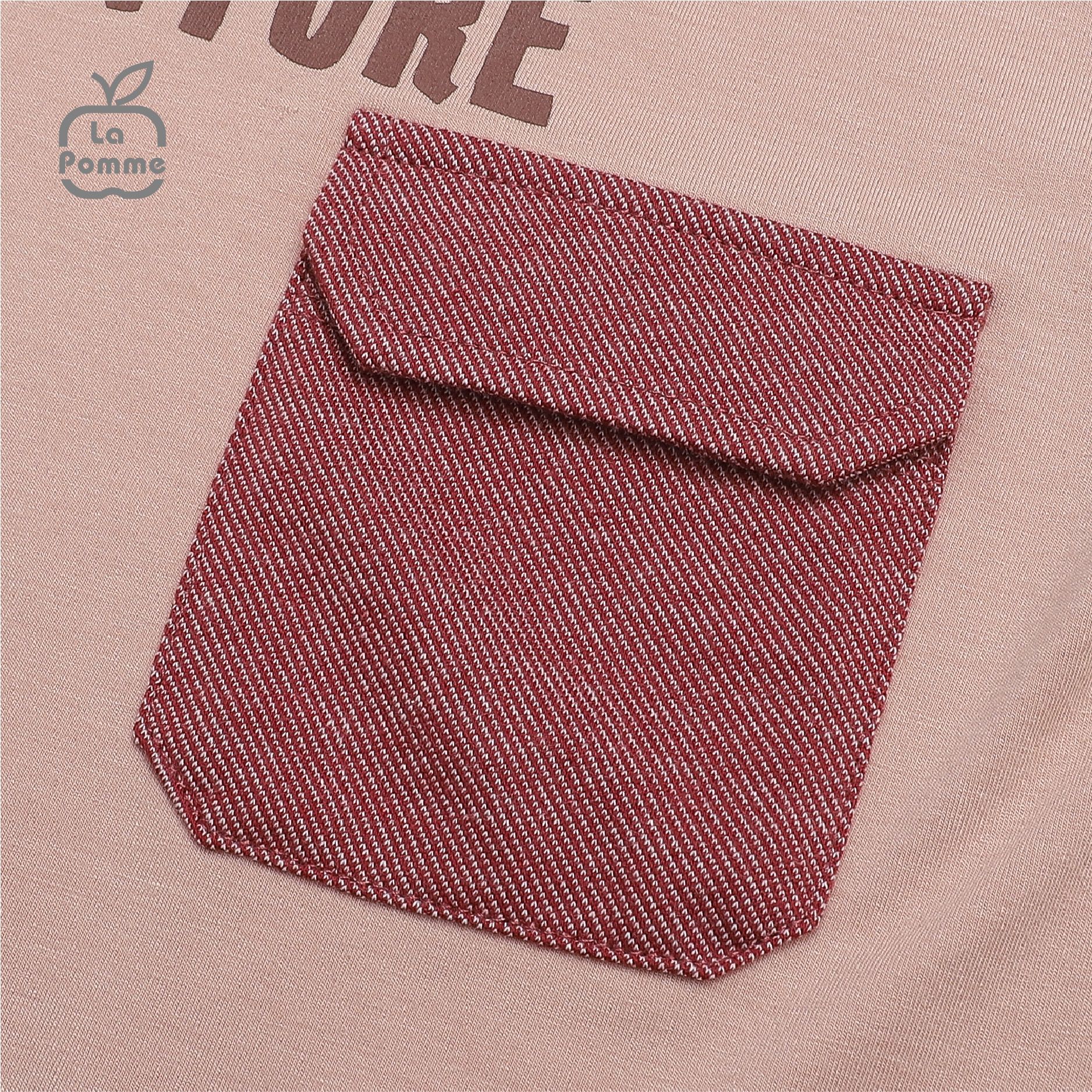 Bộ cộc tay La Pomme túi hộp năng động - Nâu