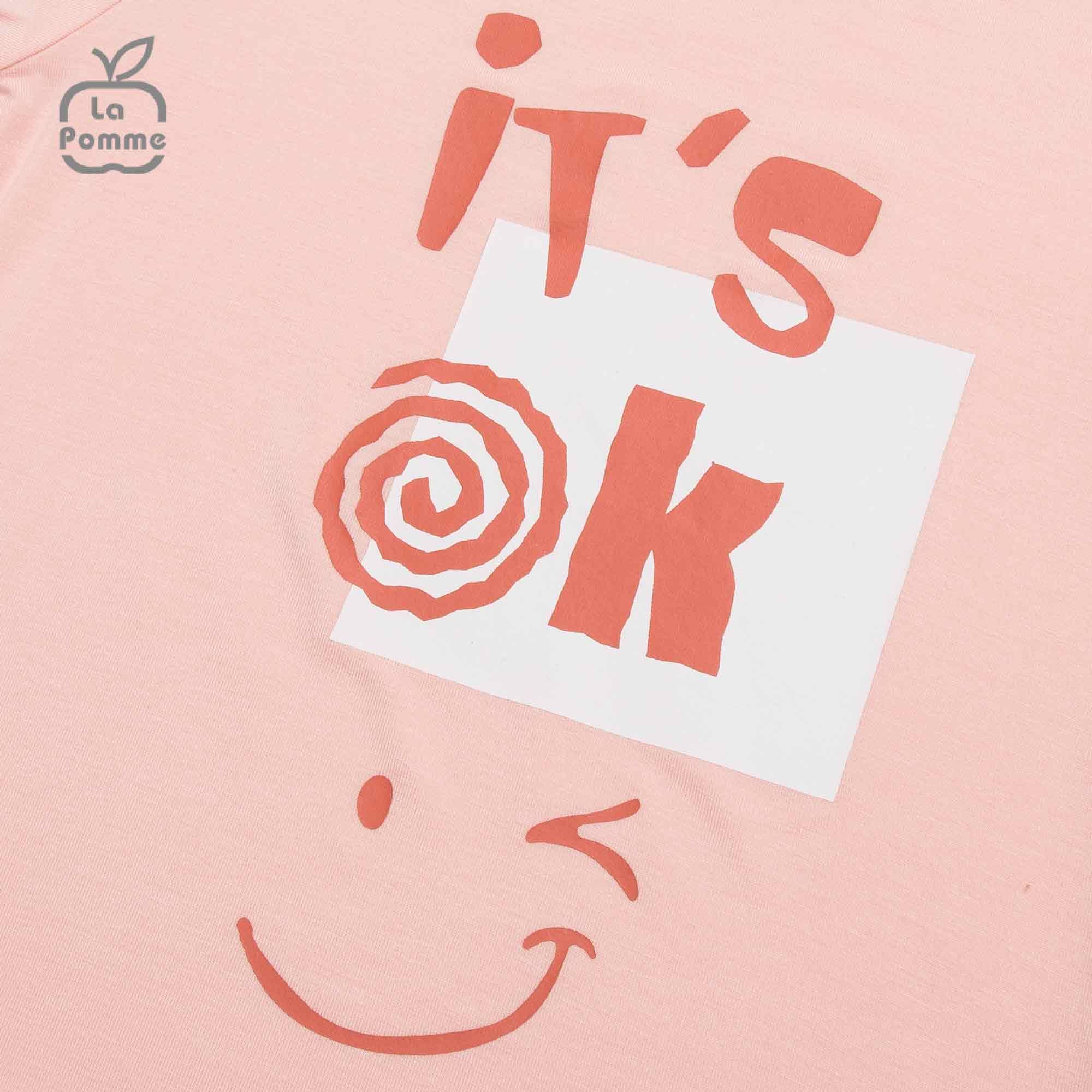 Bộ cộc tay La Pomme It's OK - Hồng Cam