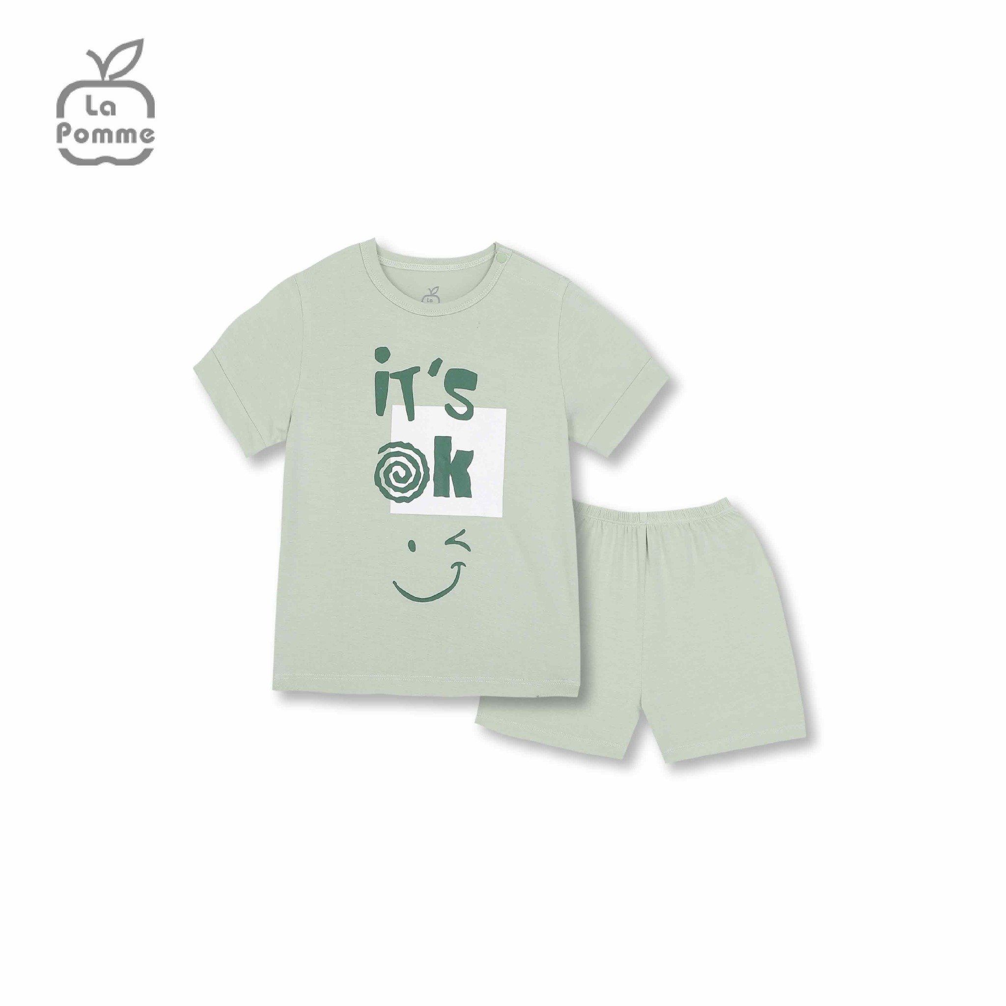Bộ cộc tay La Pomme It's OK - Xanh lá