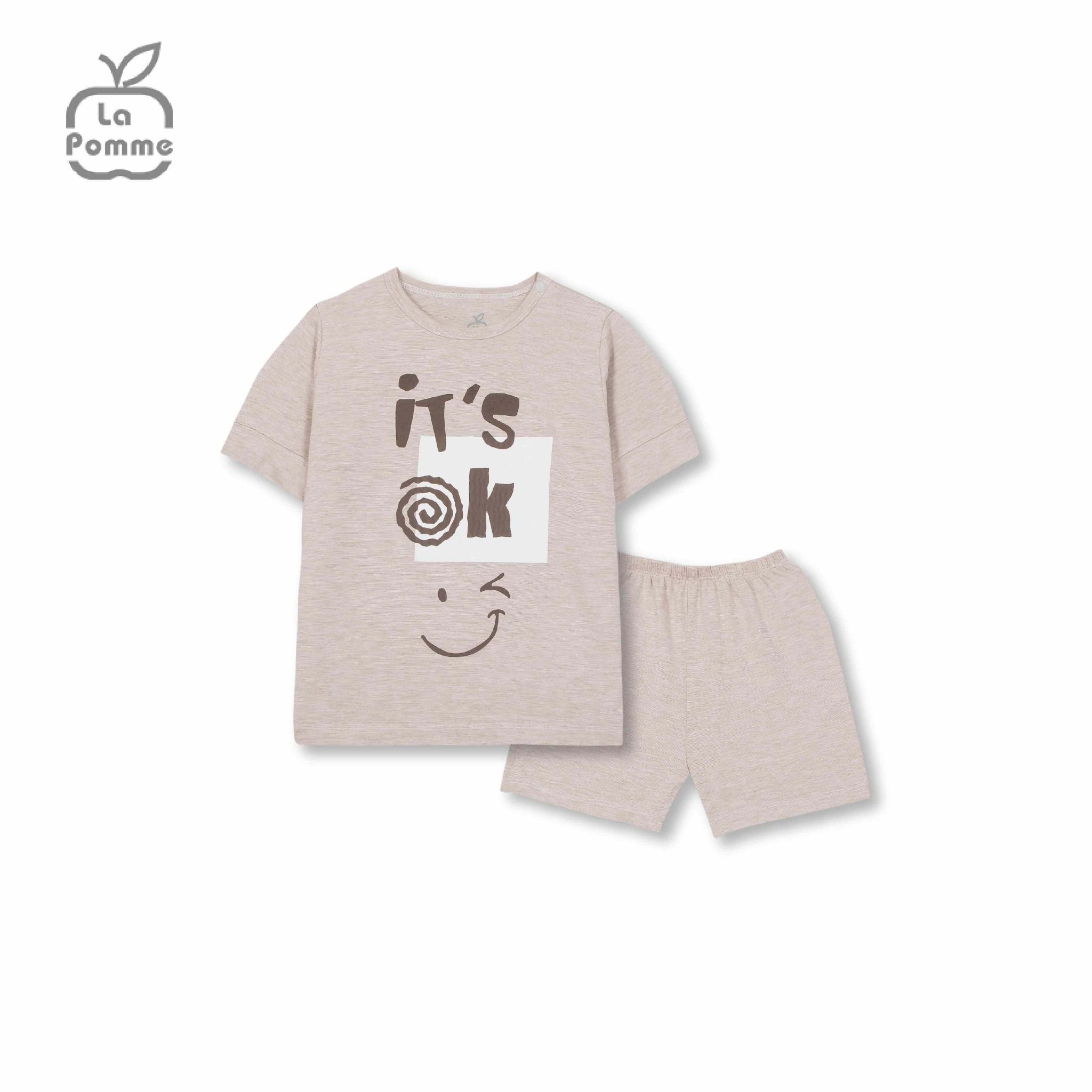 Bộ cộc tay La Pomme It's OK - Hồng Cam