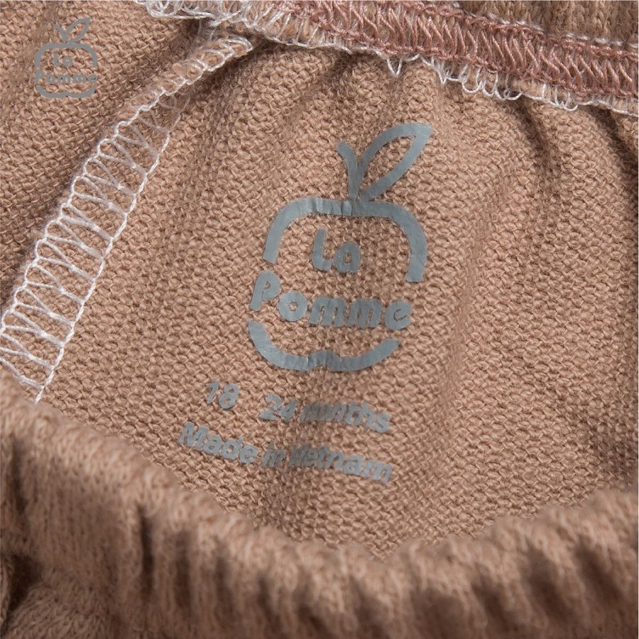 Bộ cộc tay La Pomme Caro túi rút - Trắng