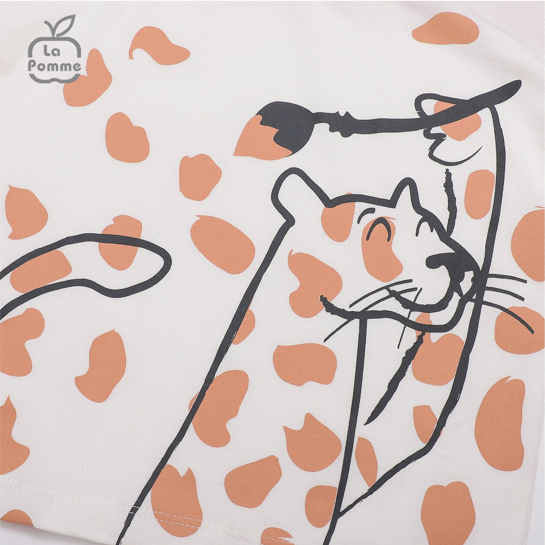 Bộ cộc tay La Pomme Báo đốm tập tô - Vàng