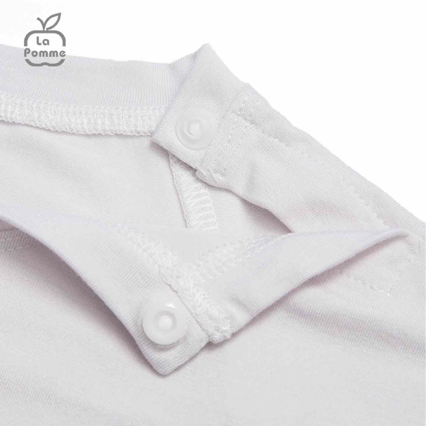 Bộ cộc tay La Pomme Funny Face - Trắng