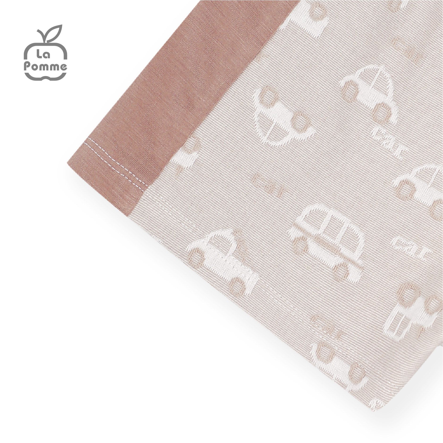 Bộ cộc tay La Pomme Tiny Car - Nâu