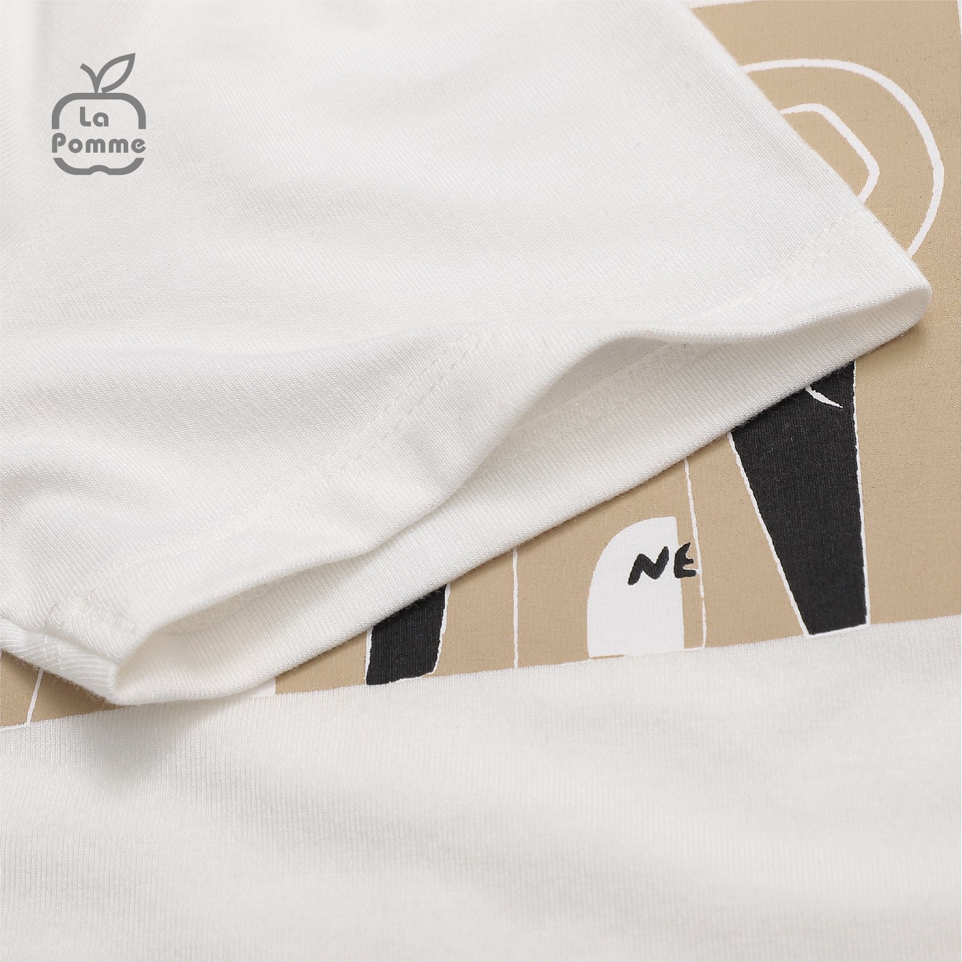 Bộ cộc tay La Pomme Mèo con và cây bút vẽ - Trắng