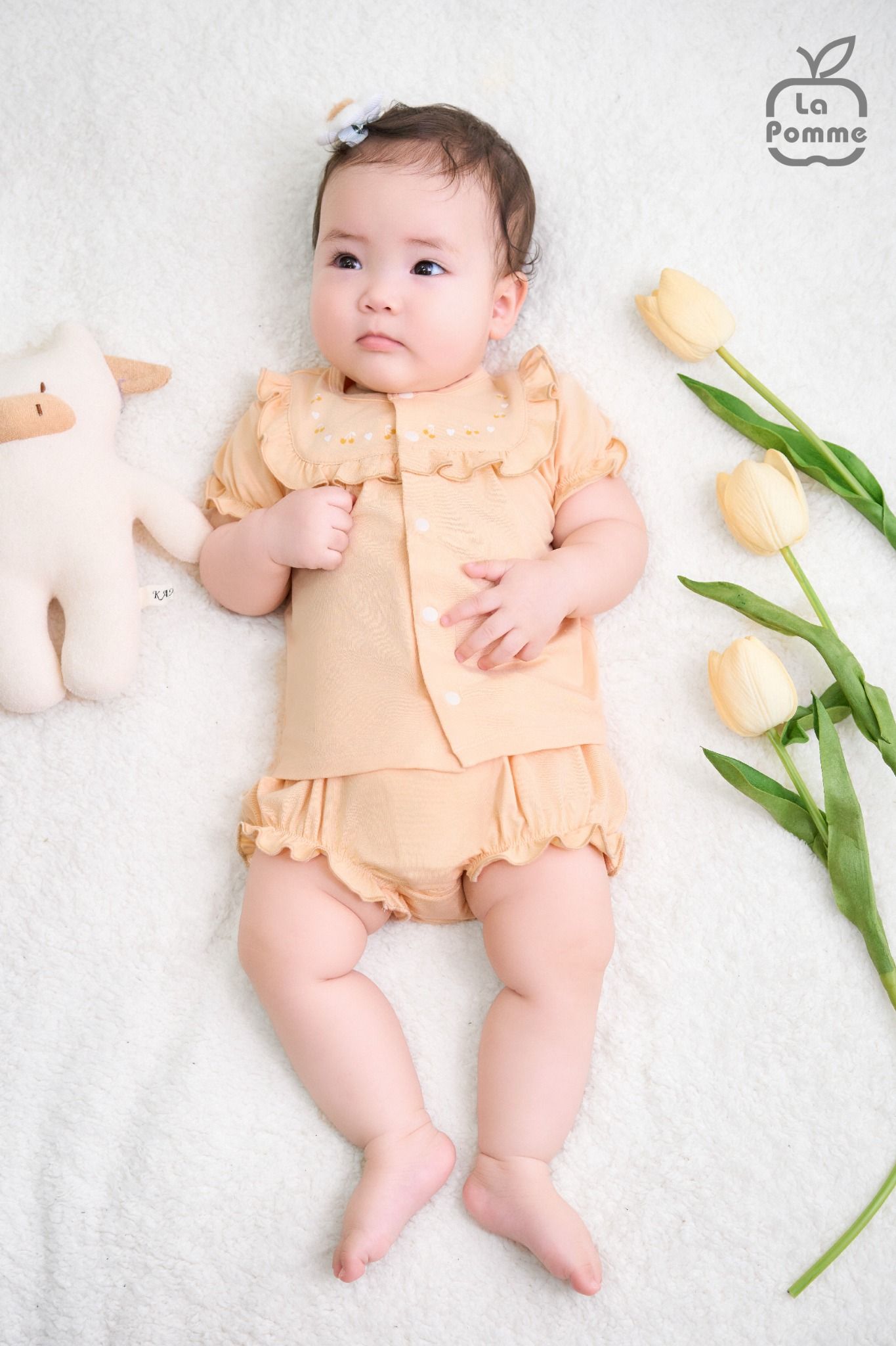 Bộ cộc tay La Pomme bèo nhún dễ thương