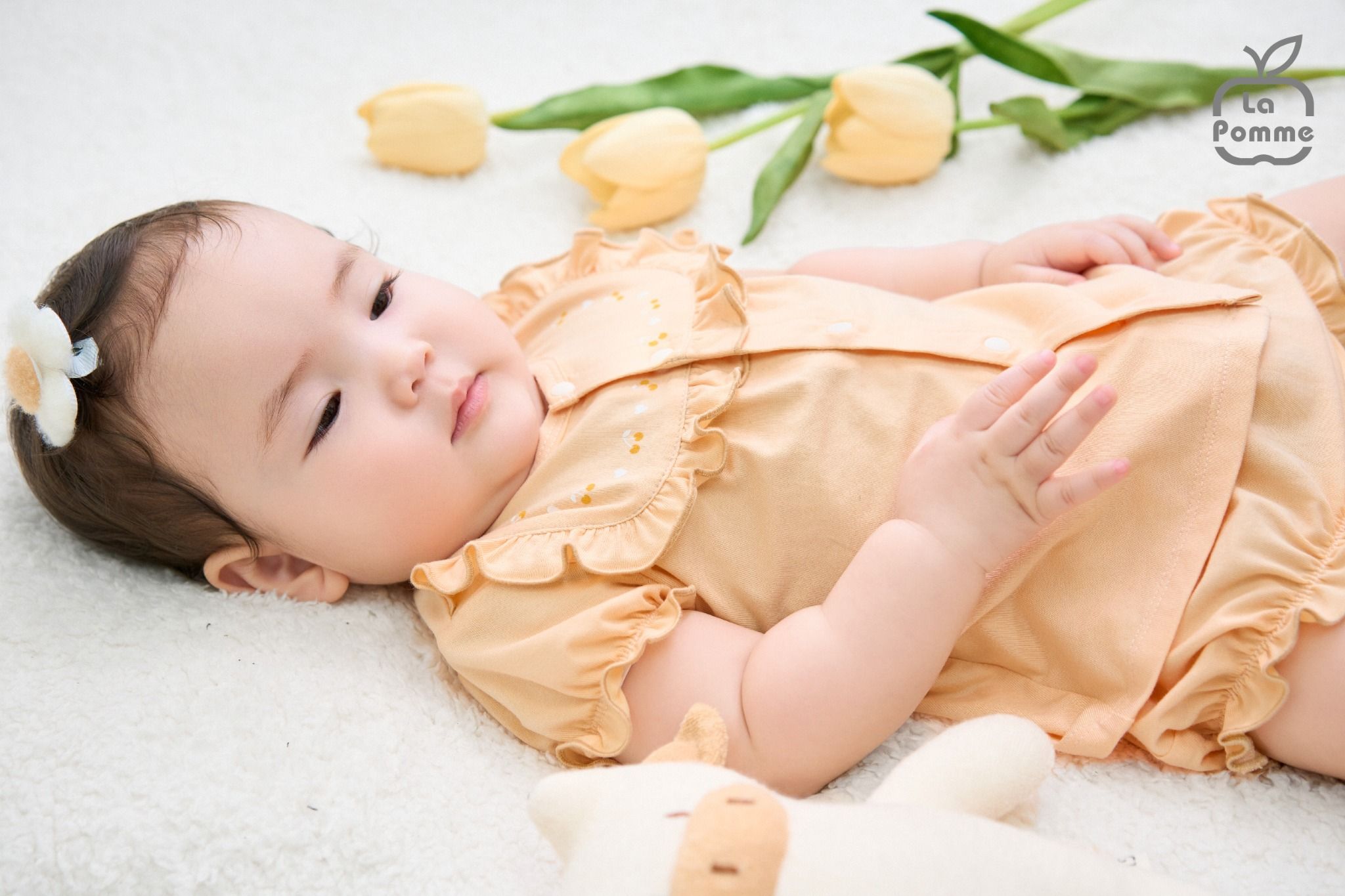 Bộ cộc tay La Pomme bèo nhún dễ thương