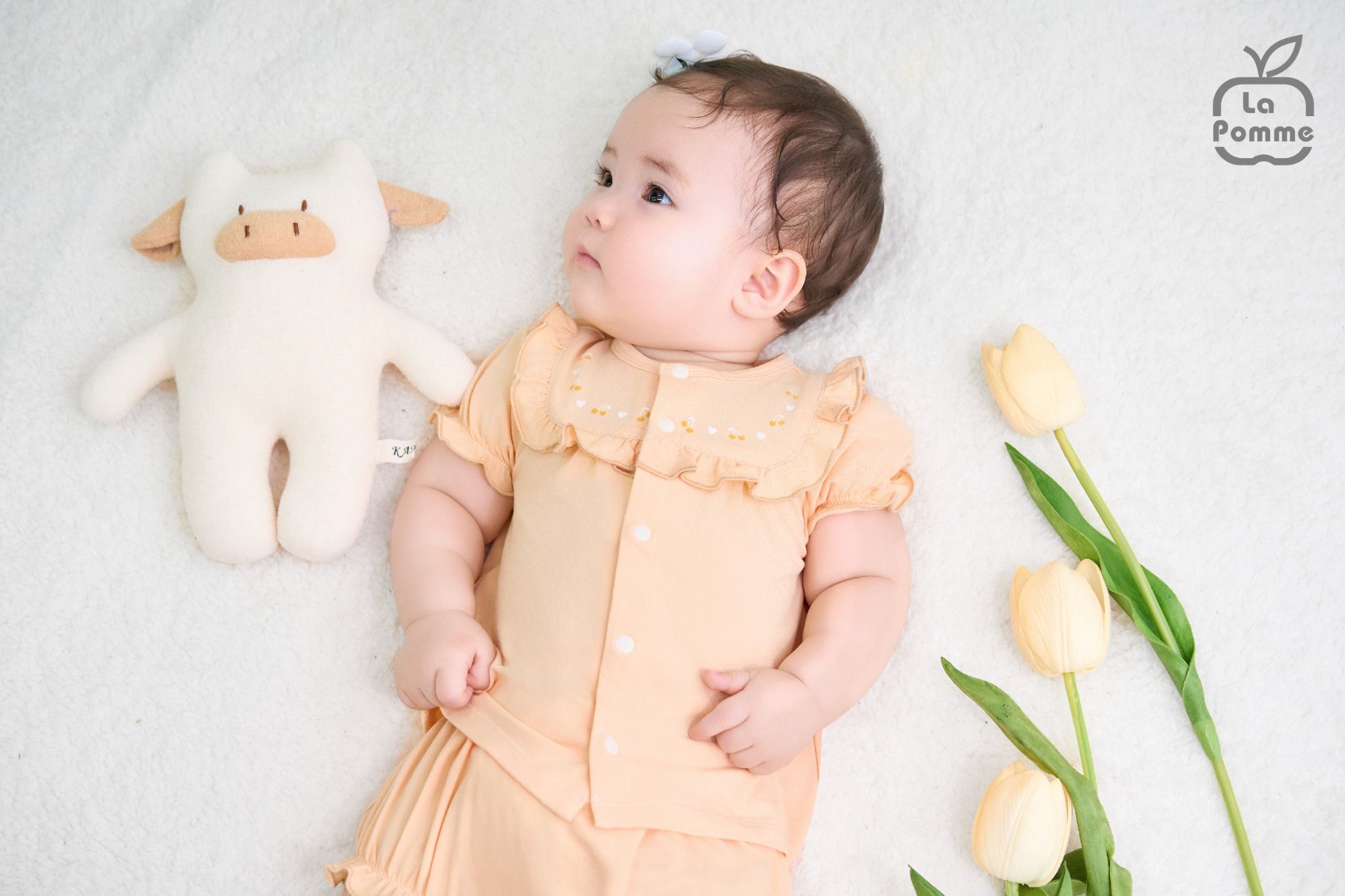 Bộ cộc tay La Pomme bèo nhún dễ thương