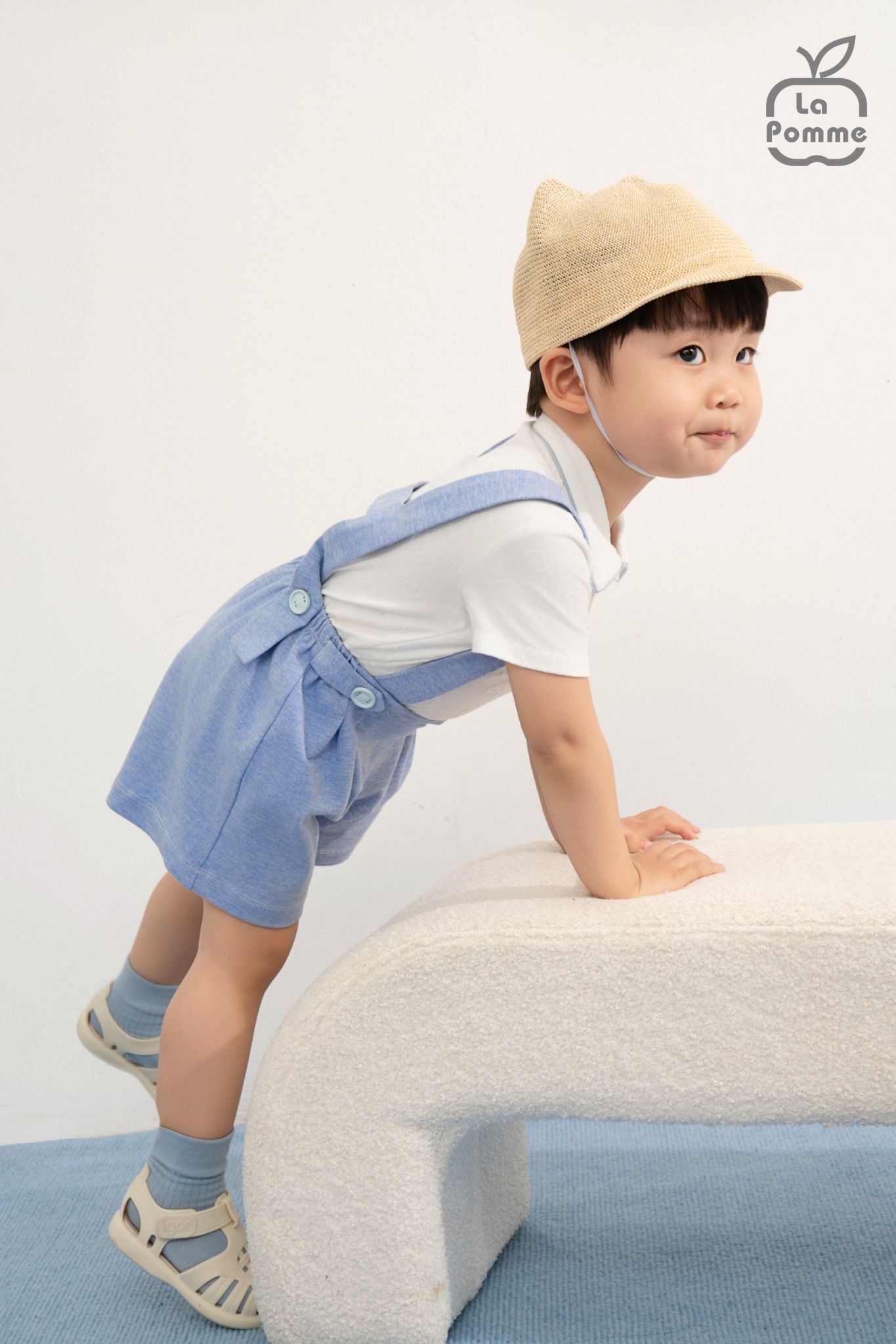 Bộ cộc tay La Pomme quần yếm thủy thủ nhí