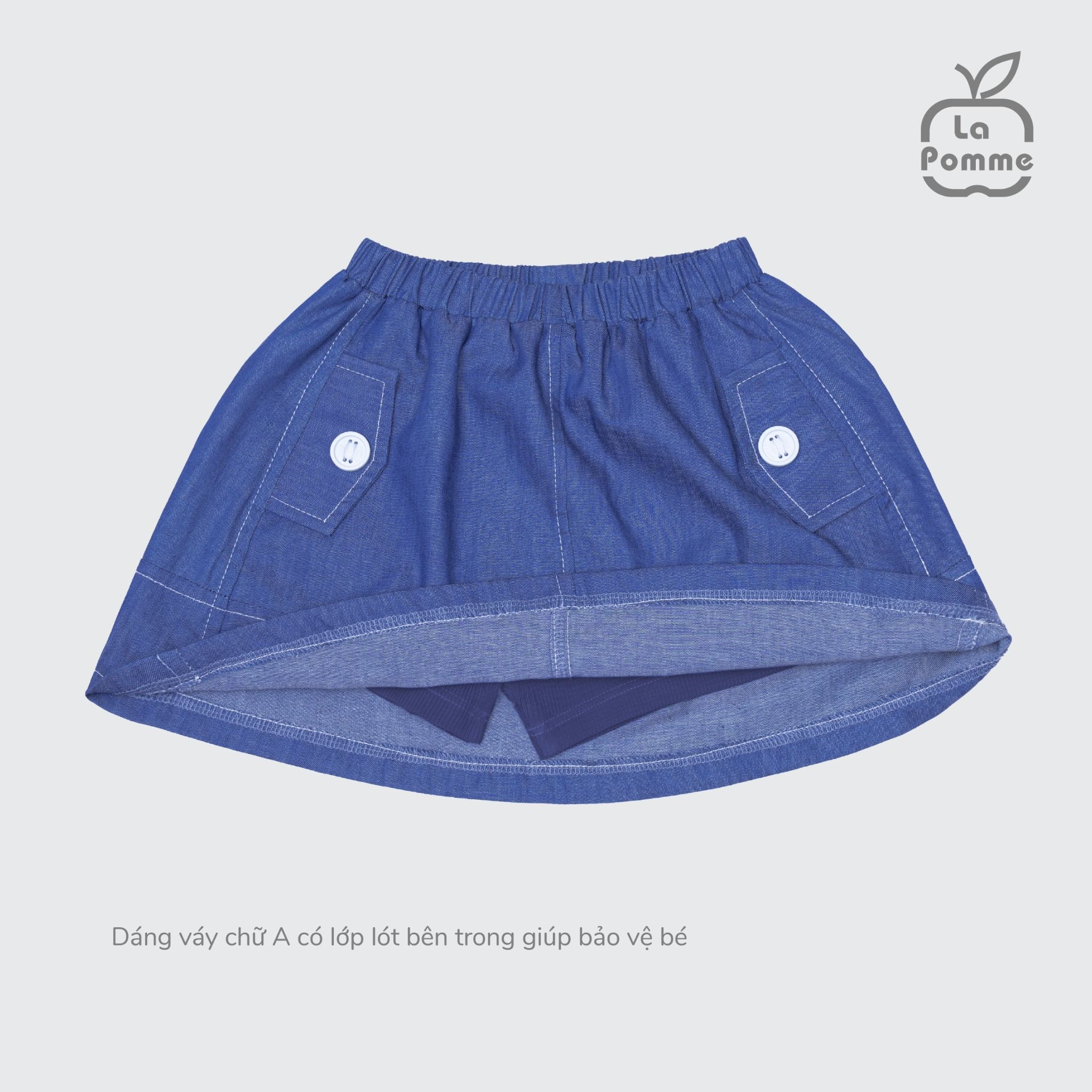 Bộ cộc tay La Pomme giả váy Áo nơ tung tăng