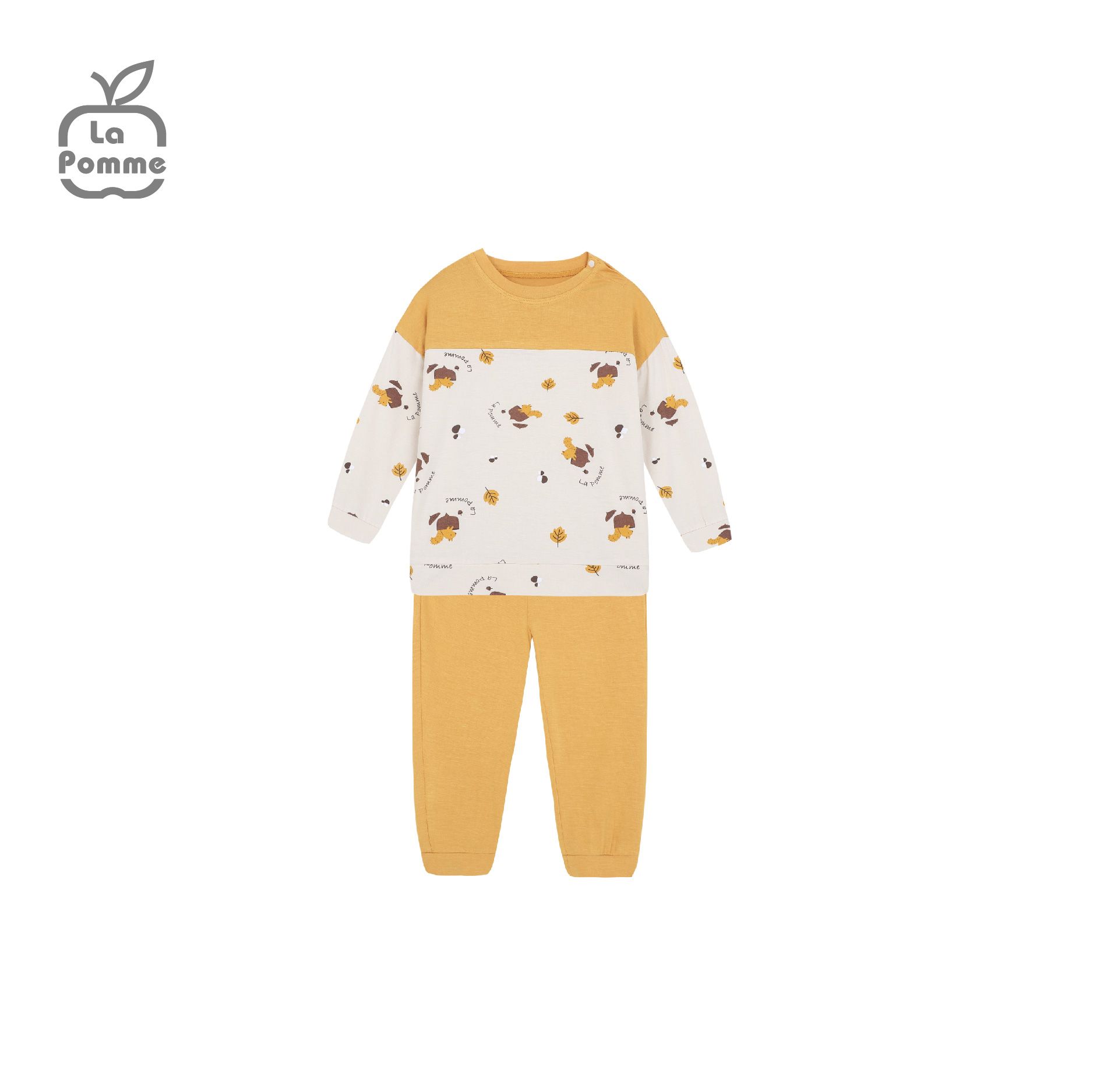 Bộ dài tay La Pomme Sóc nhí - Vàng
