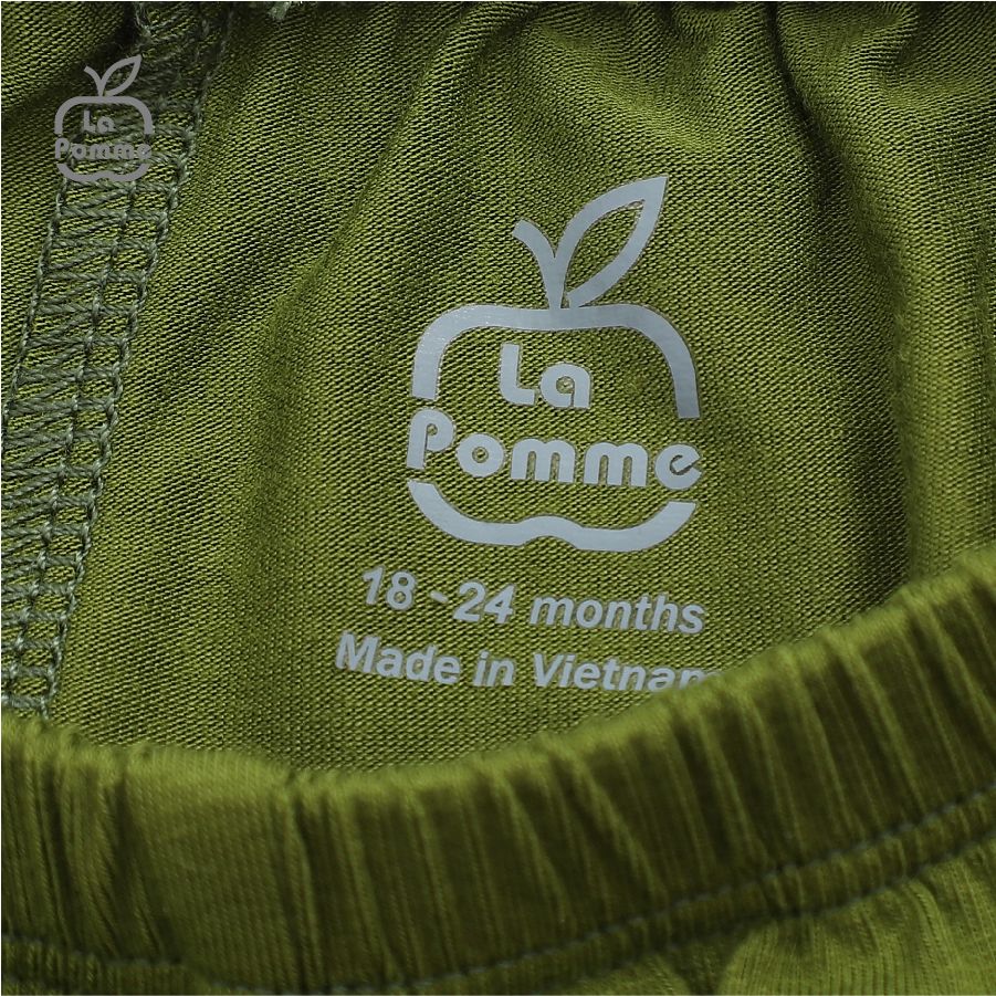 Bộ dài tay La Pomme phối màu mặt gấu - Xanh
