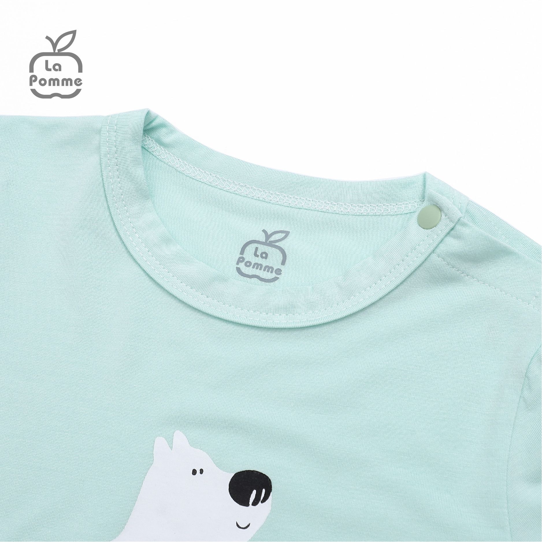 Bộ dài tay La Pomme Chú chó trắng Tommy - Hồng cam