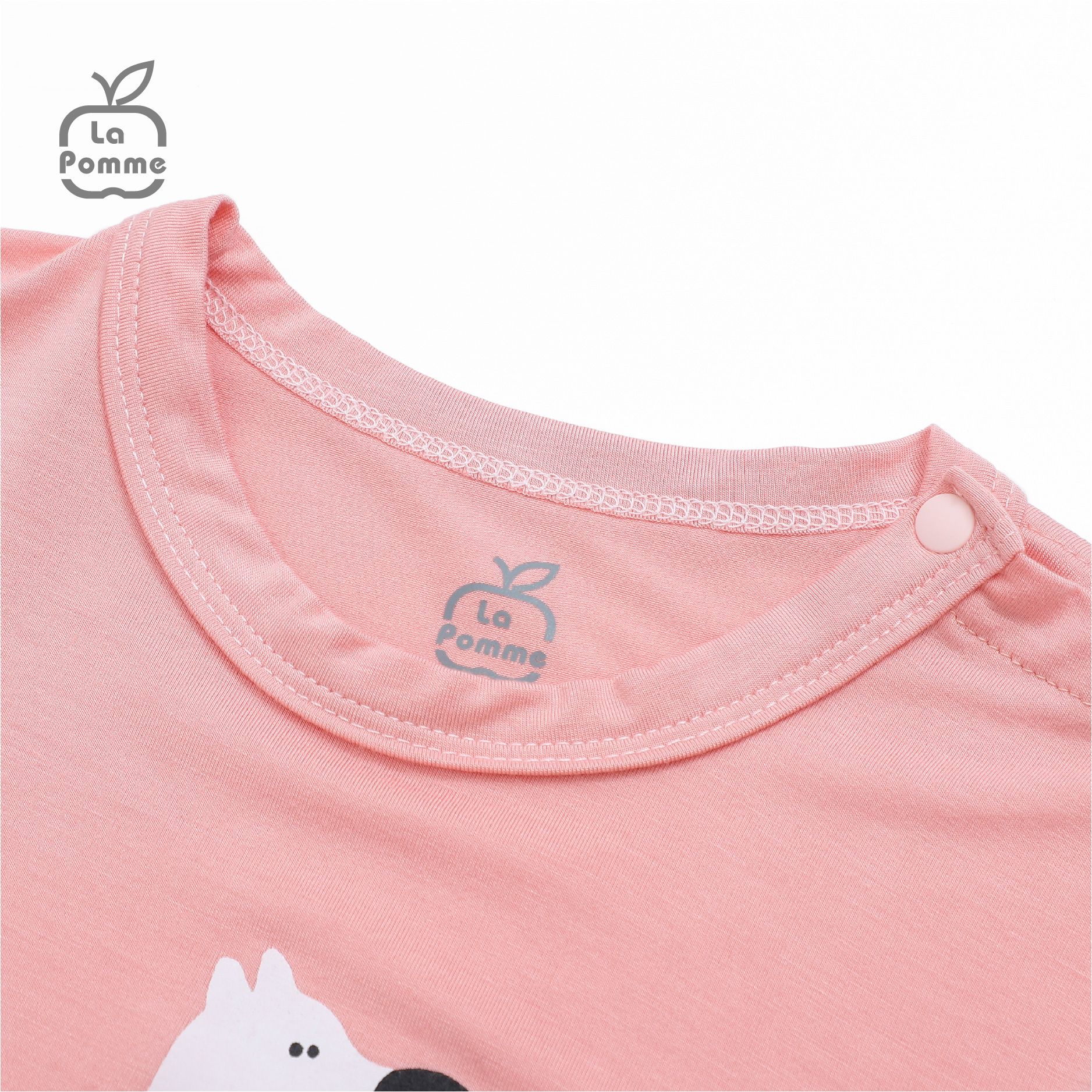 Bộ dài tay La Pomme Chú chó trắng Tommy - Hồng cam