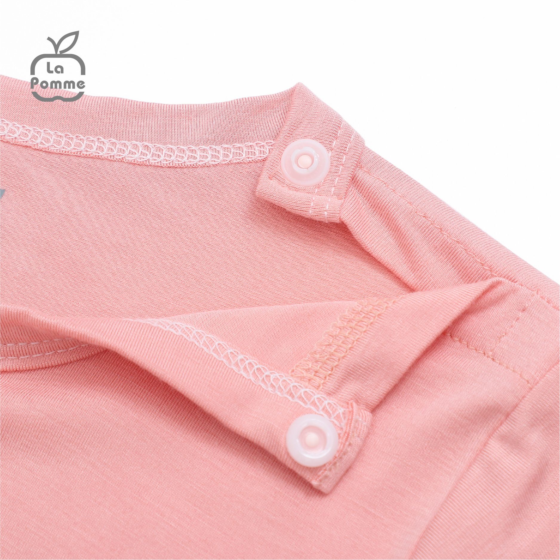Bộ dài tay La Pomme Chú chó trắng Tommy - Hồng cam