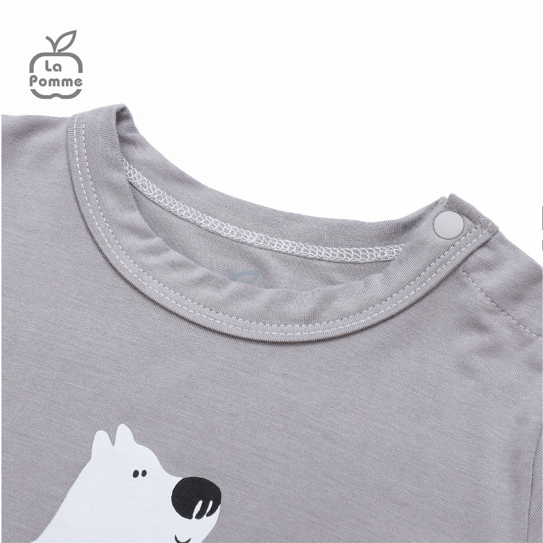 Bộ dài tay La Pomme Chú chó trắng Tommy - Hồng cam