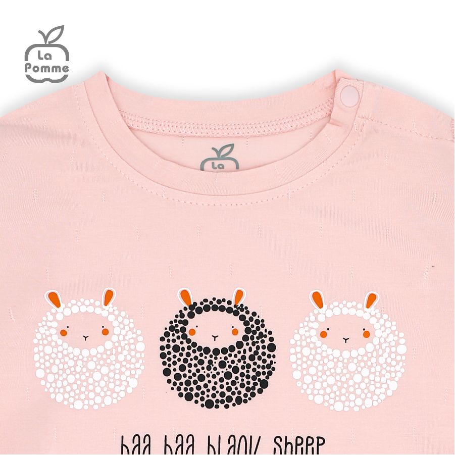 Bộ dài tay ba chú cừu La Pomme - Hồng