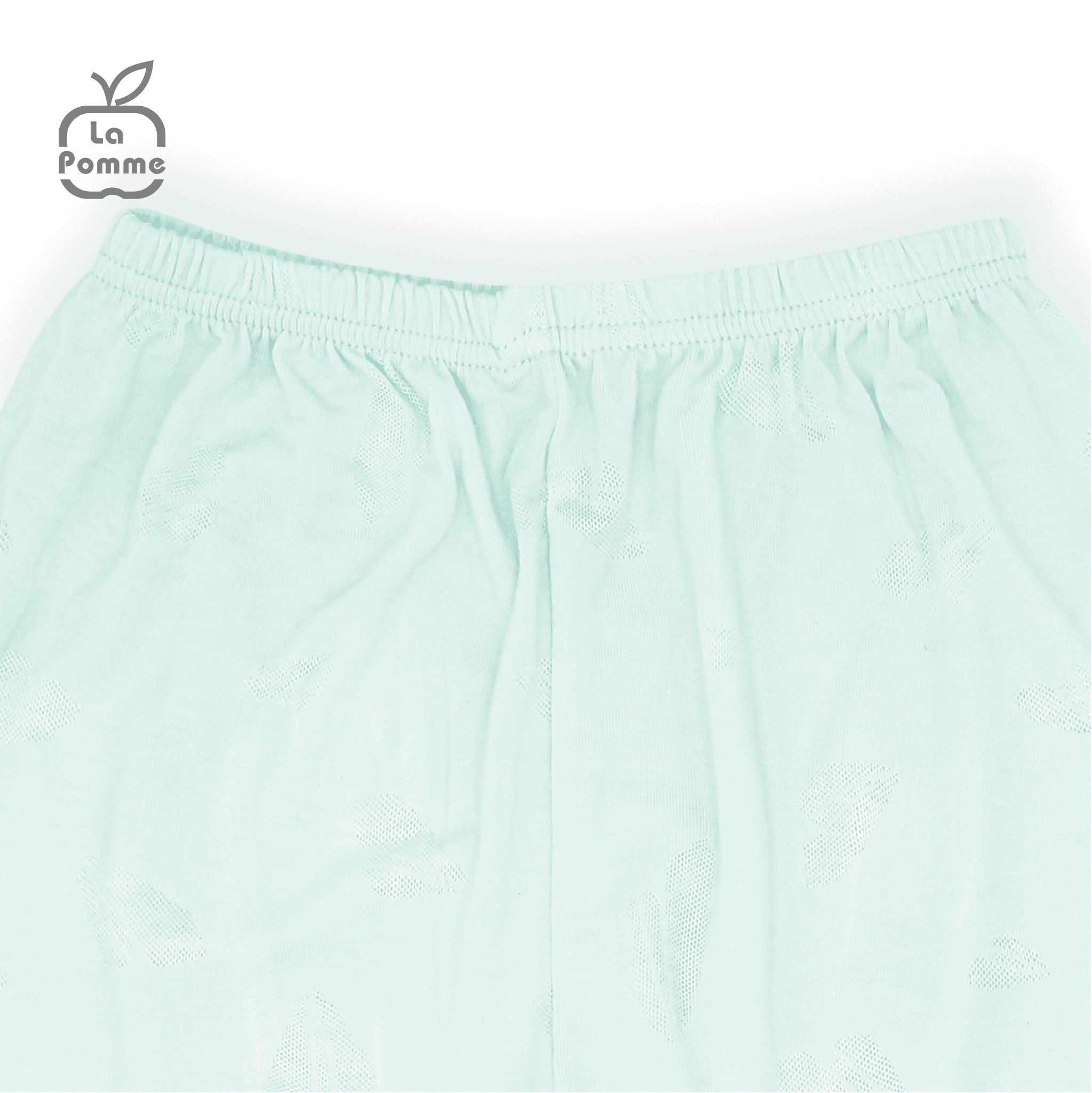 Body chip dài tay La Pomme cúc lệch Teddy Bear - Xanh trắng