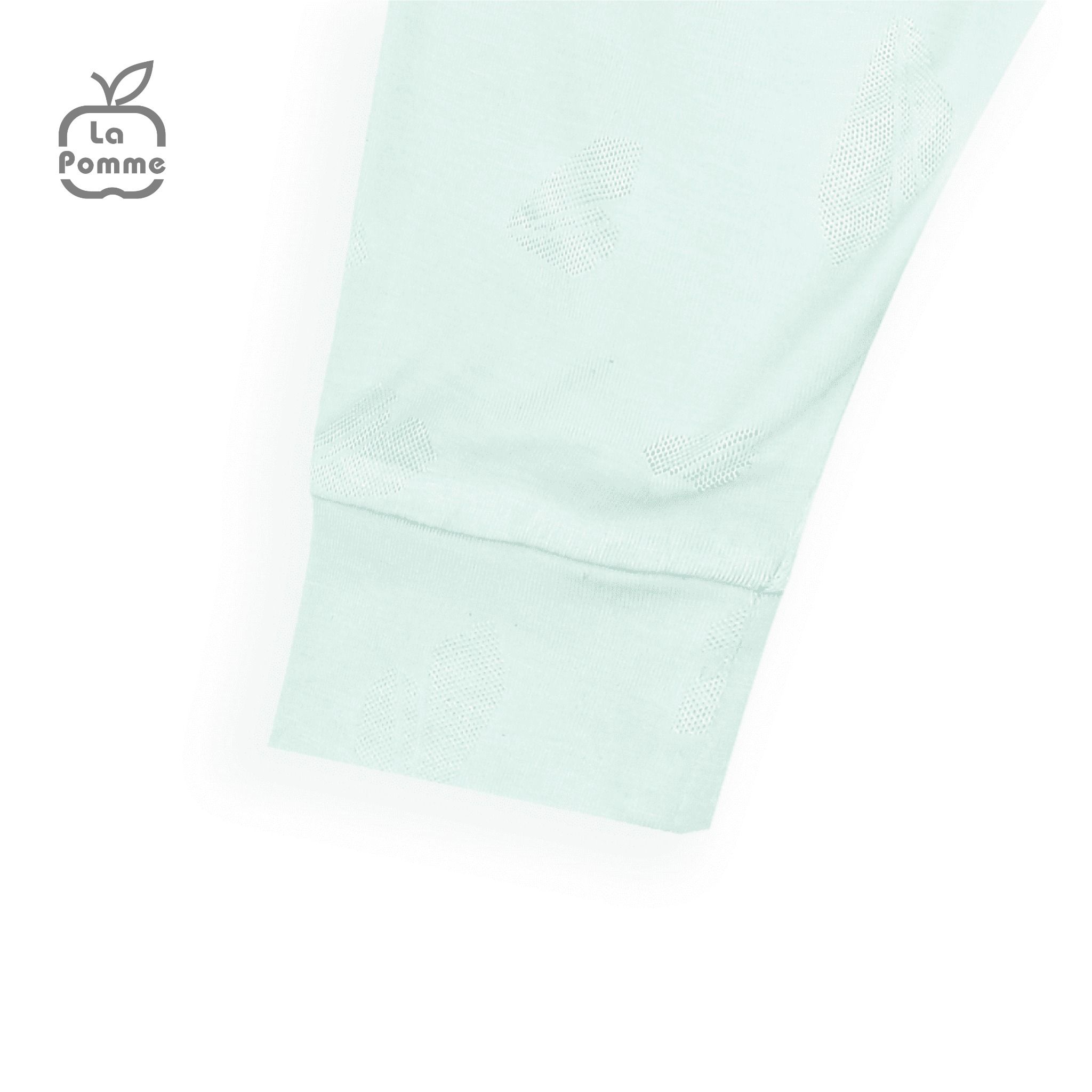 Body chip dài tay La Pomme cúc lệch Teddy Bear - Xanh trắng