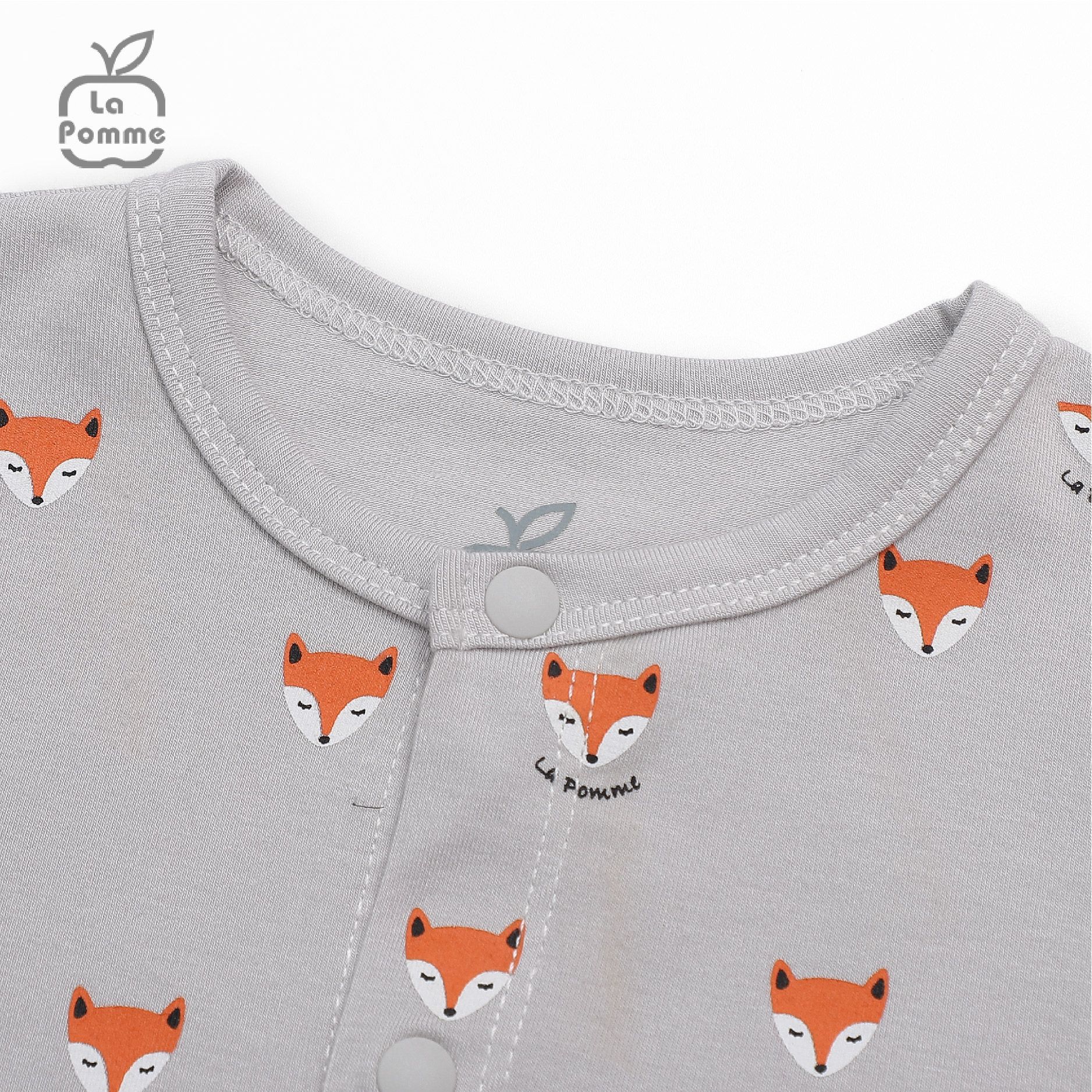 Bộ dài tay La Pomme cúc giữa Baby Racoon - Nâu